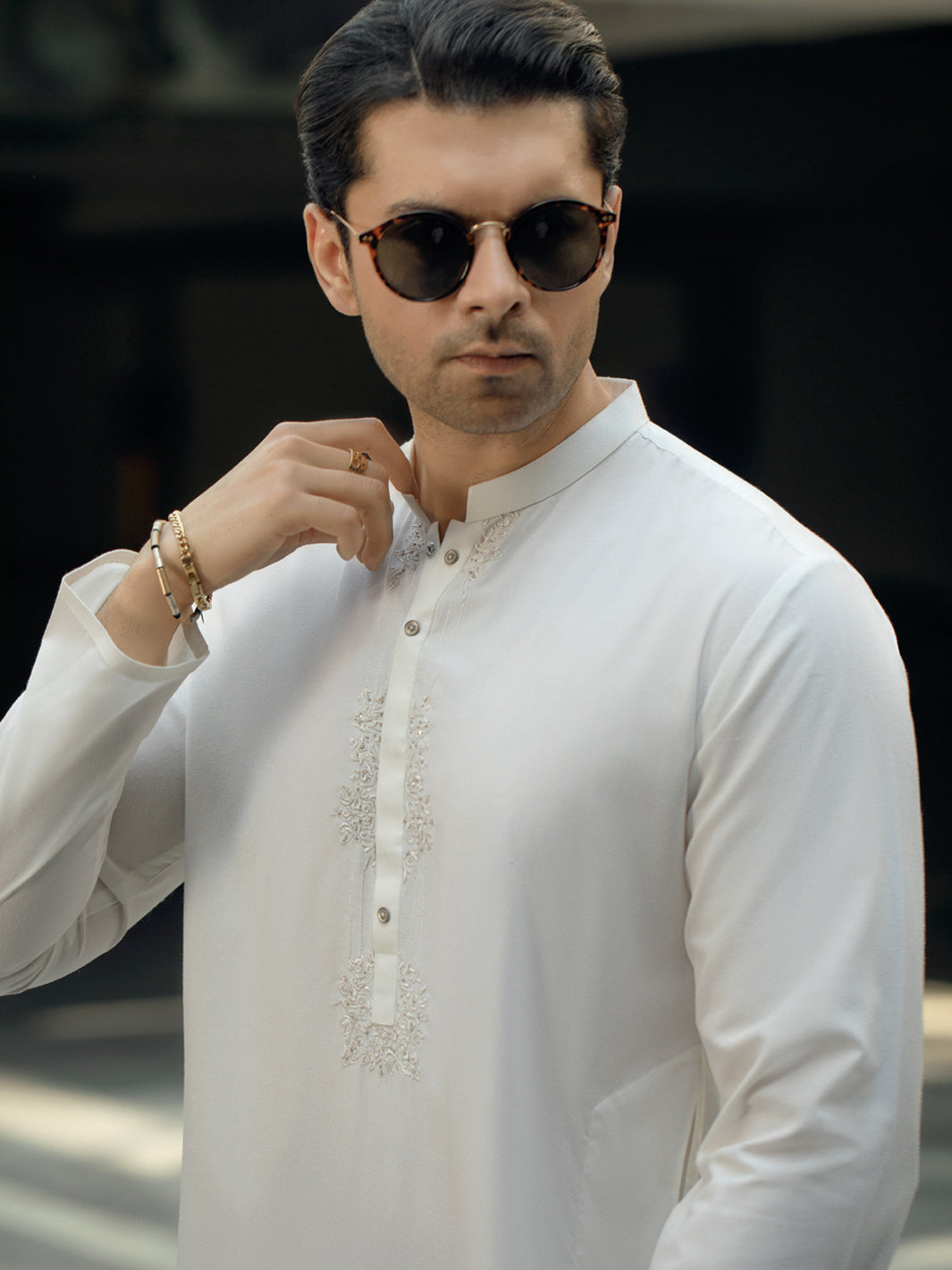 Off White Blended Kurta - AL-K-1104