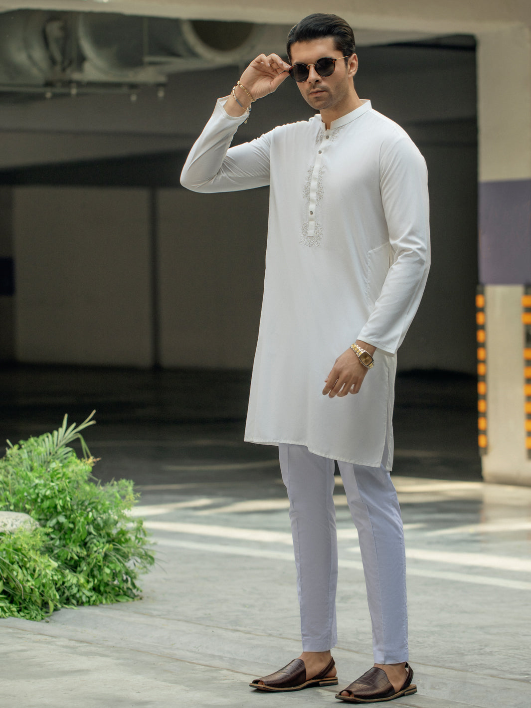 Off White Blended Kurta - AL-K-1104
