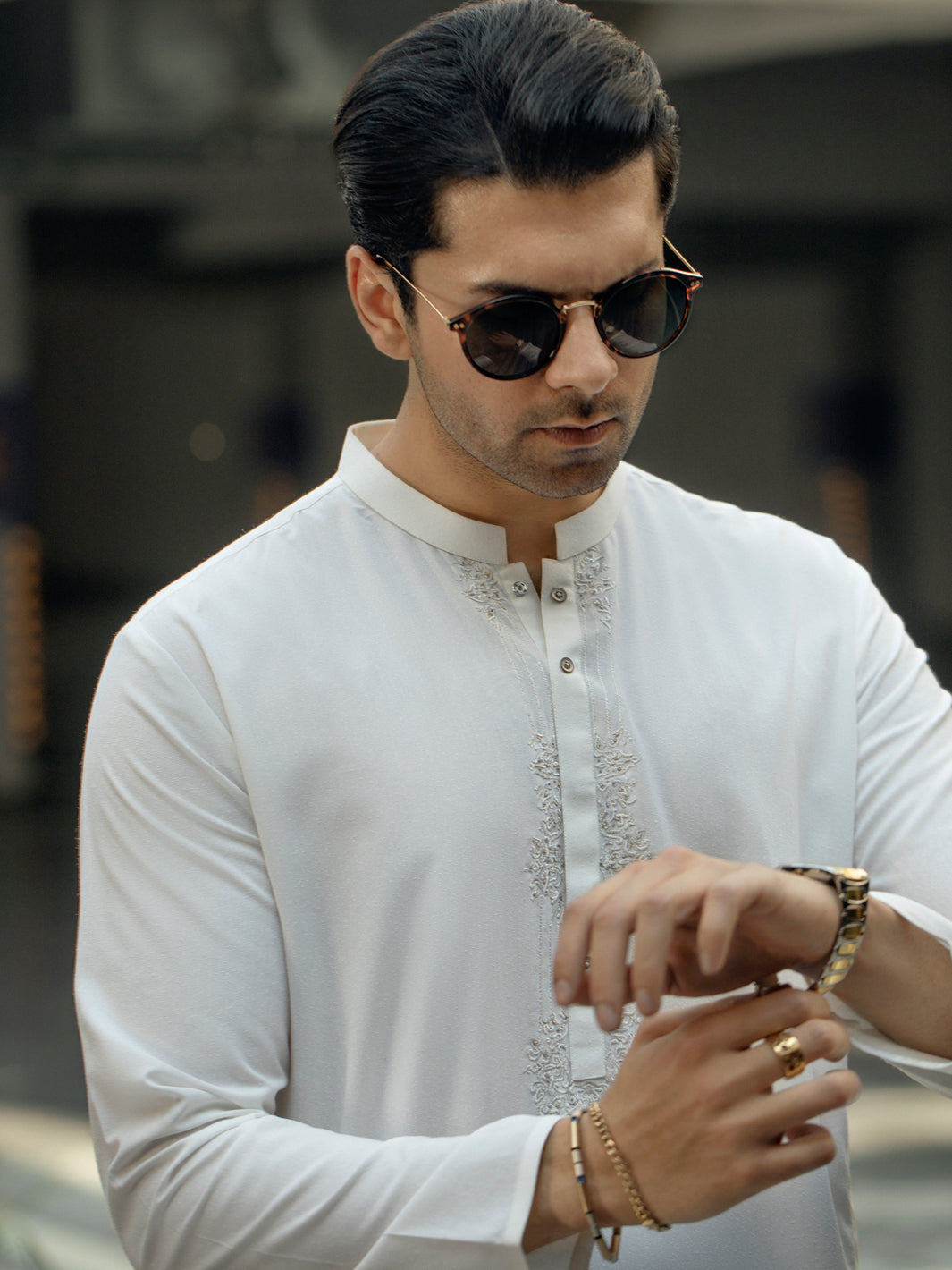 Off White Blended Kurta - AL-K-1104