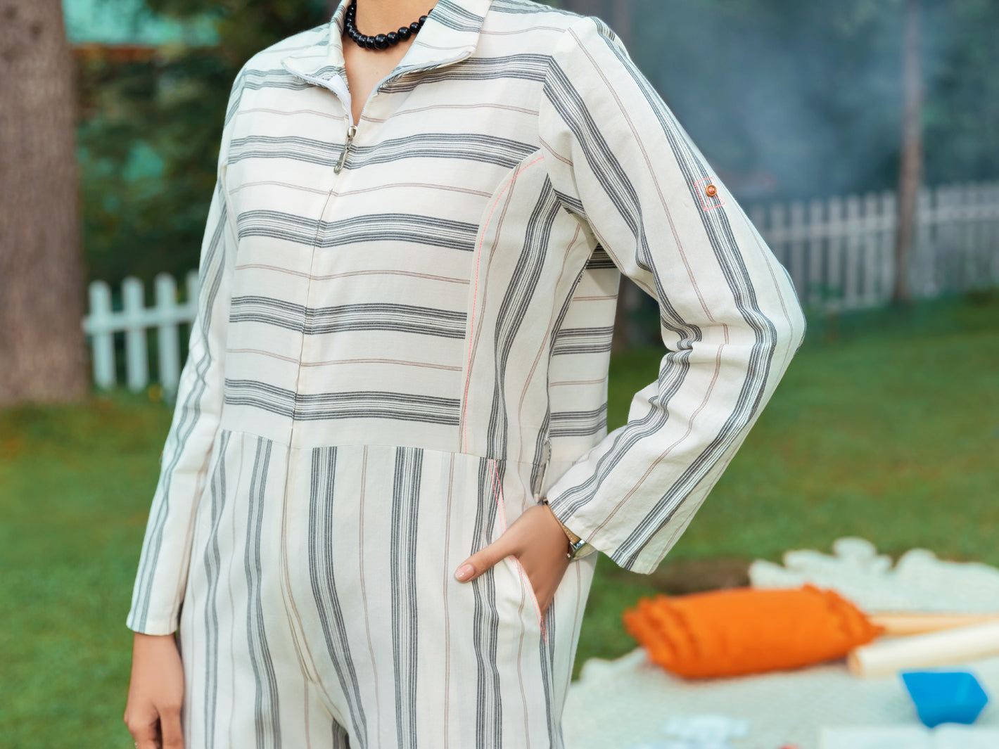 Black & White Yarn Dyed Tunic - AWP-LK-593