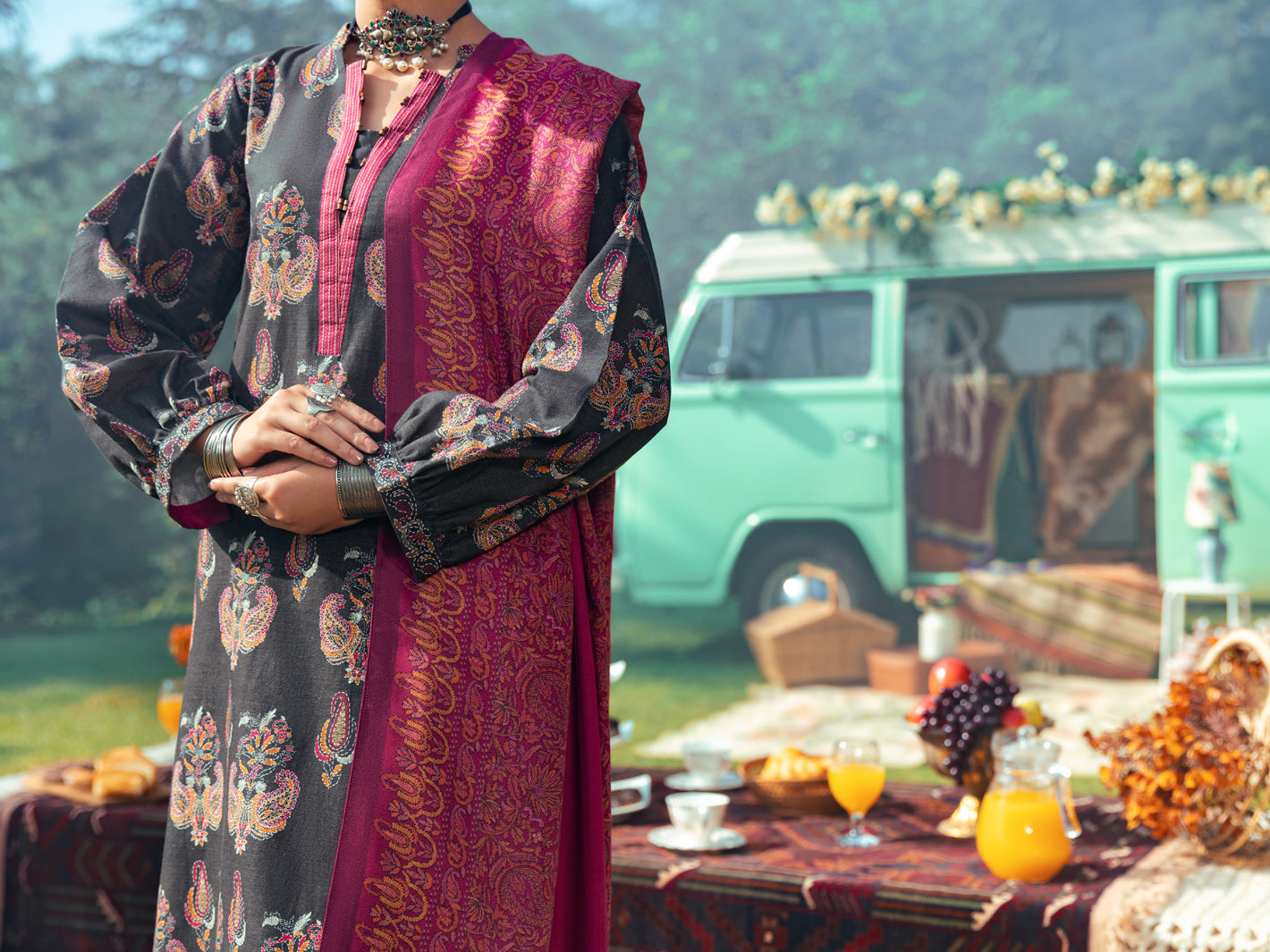 Dark Grey Khaddar Tunic - AWP-LK-620