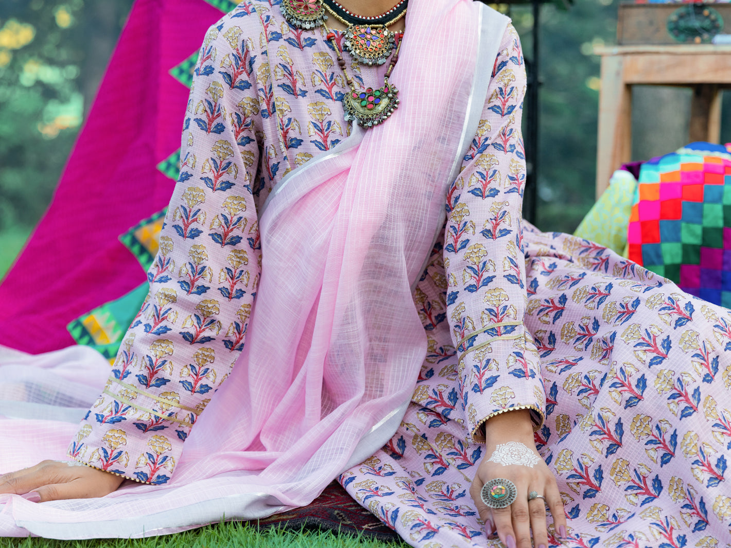 Light Pink Dobby Square 3 Piece Unstitched - AWP-3PS-576