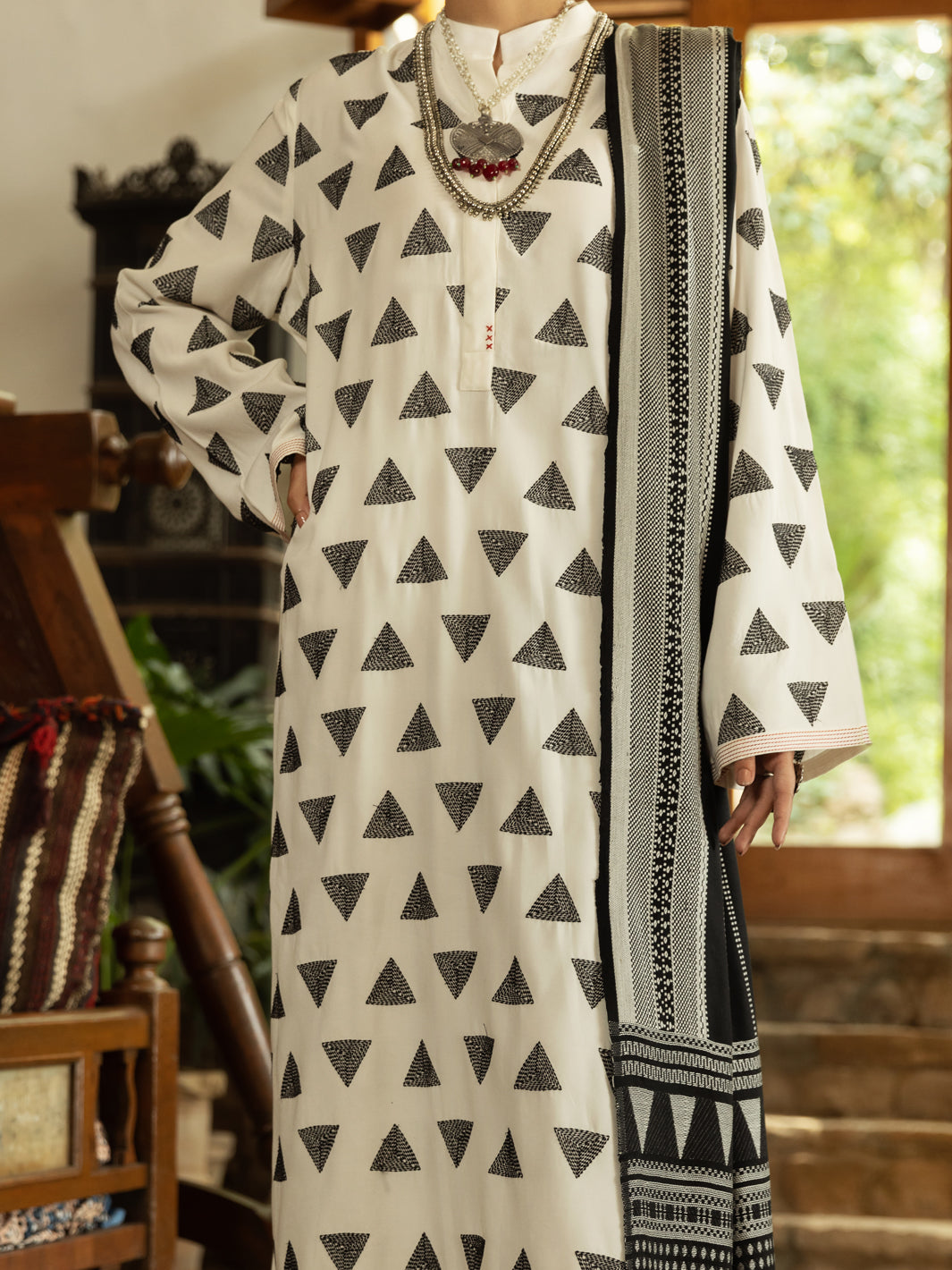White Twill Viscose 3Pc Unstitched - AWP-3PS-571