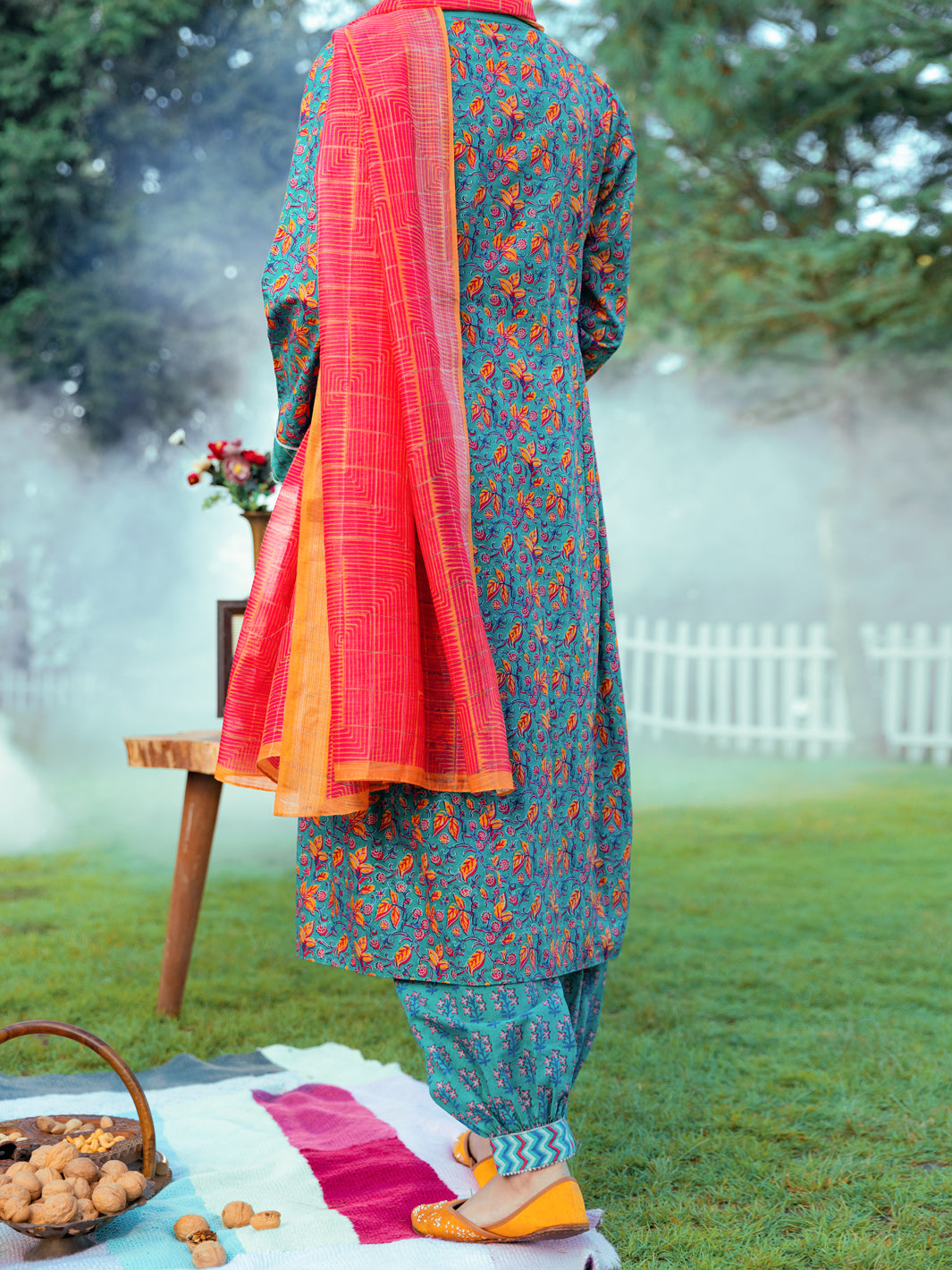 Green Cambric Jacquard 3 Piece Unstitched - AWP-3PS-577