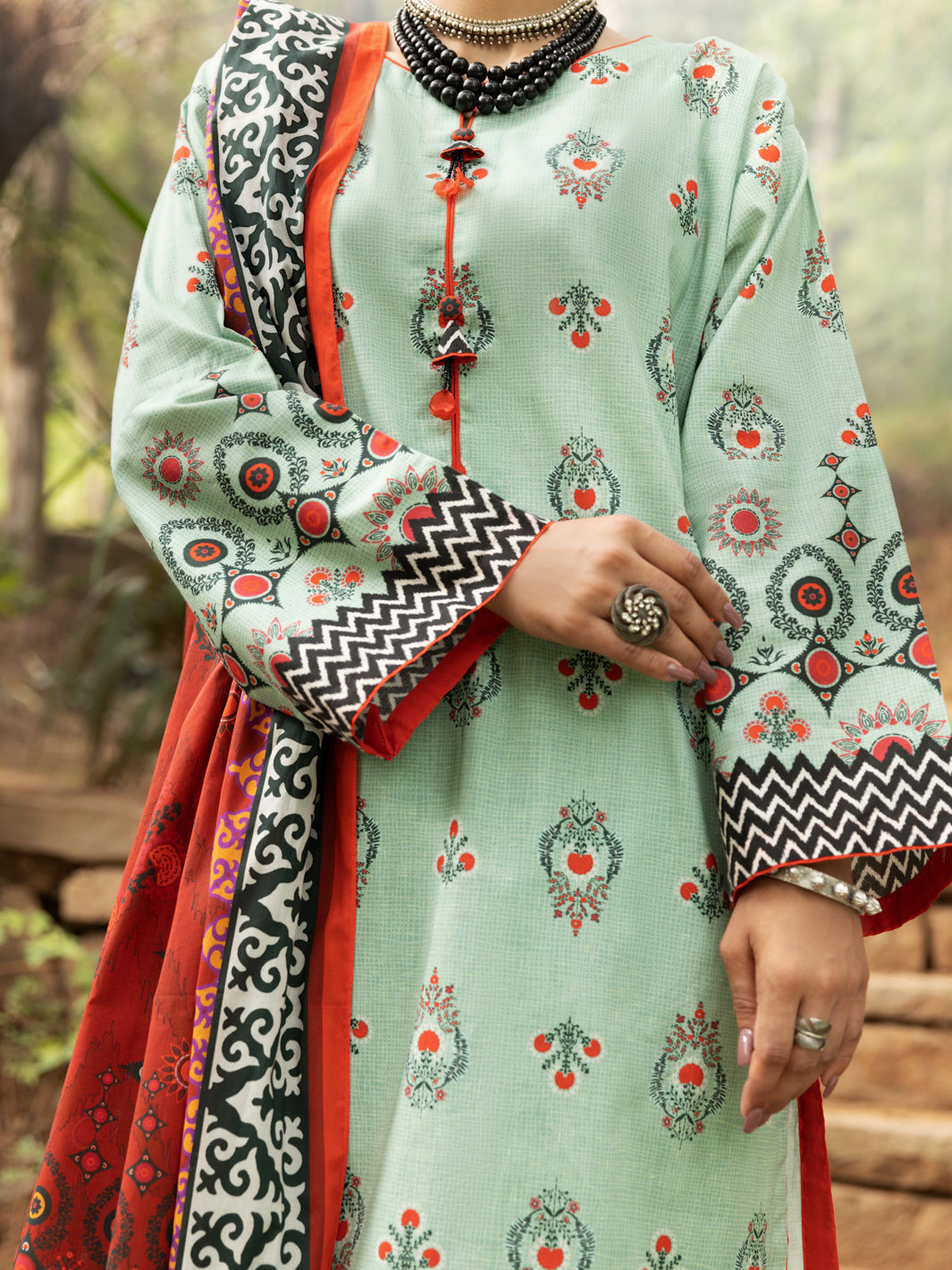 Sea Green Cambric 2 Piece Unstitched - AWP-2PS-588