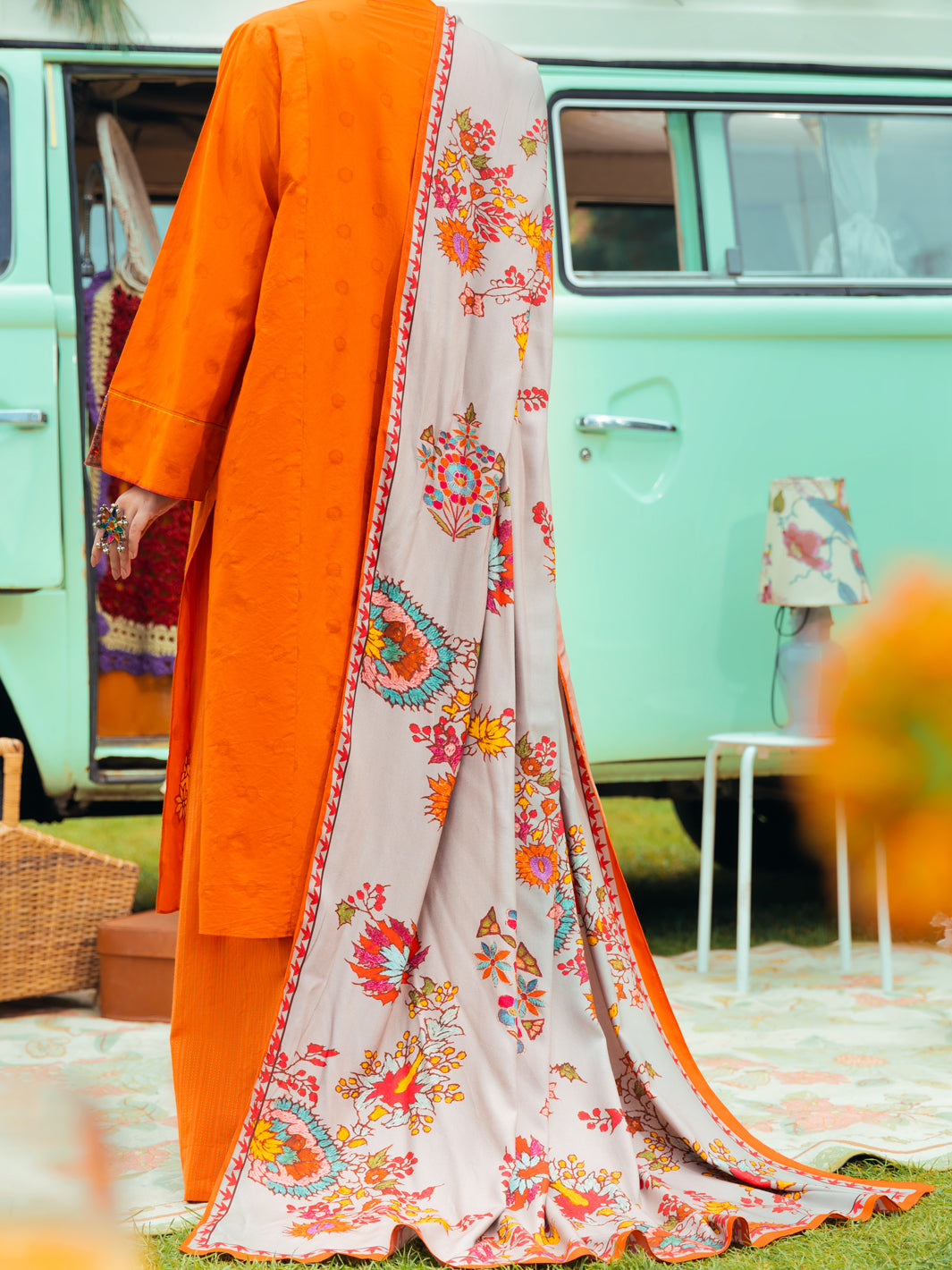 Orange Jacquard Tunic - AWP-LK-622