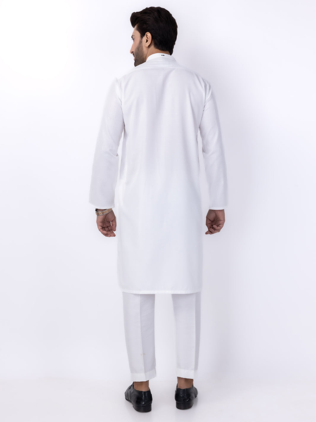 White Blended Kurta - AL-K-1121A - Almirah Online