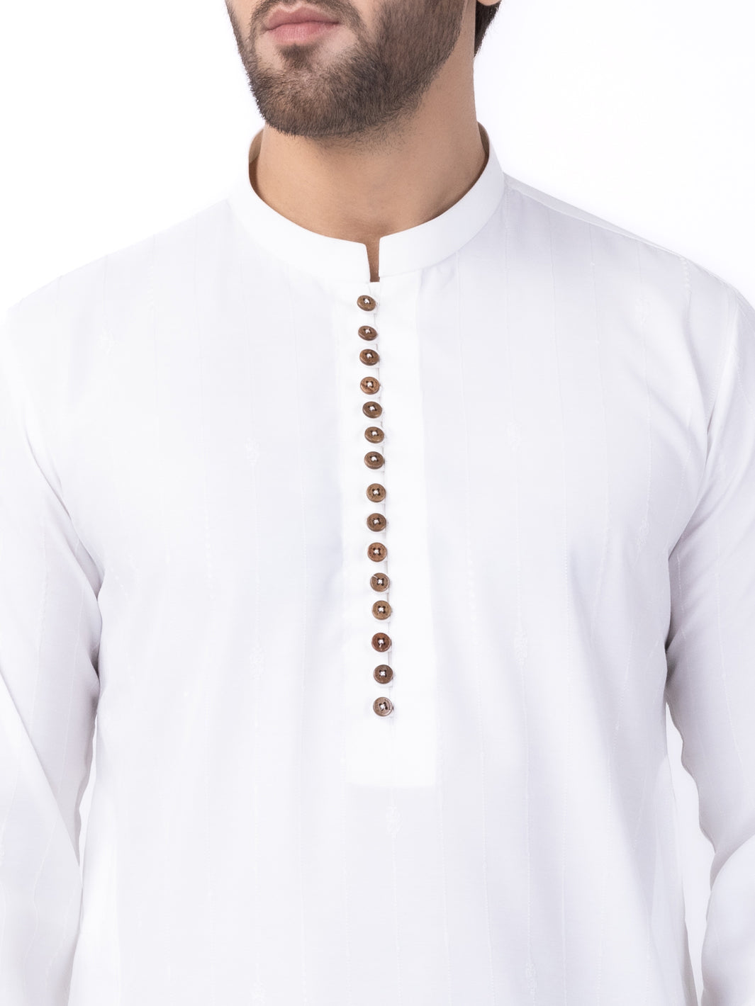 White Blended Kurta - AL-K-1121A - Almirah Online