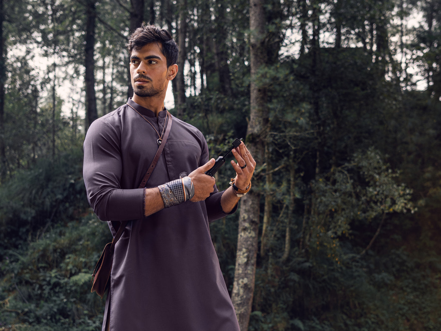 Purple Blended Kurta - AL-K-1122