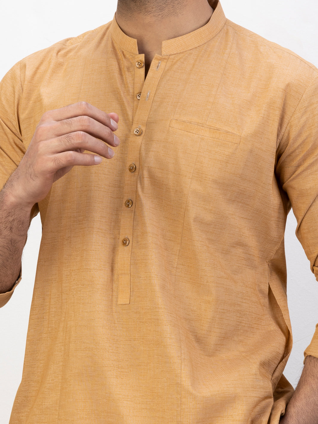 Light Orange Blended Kurta - AL-K-1123