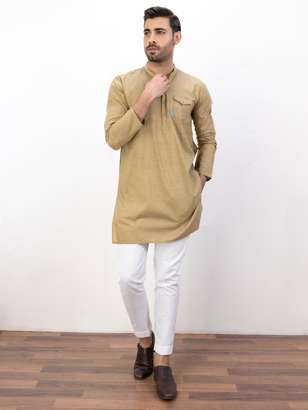 Green Blended Kurta - AL-K-1124