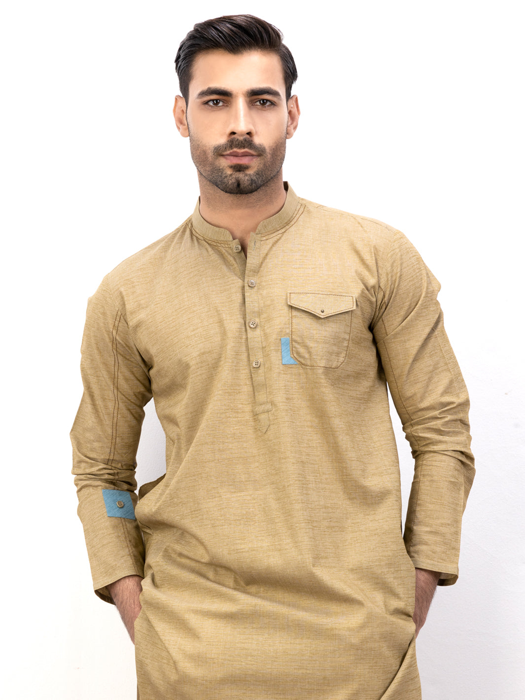 Green Blended Kurta - AL-K-1124