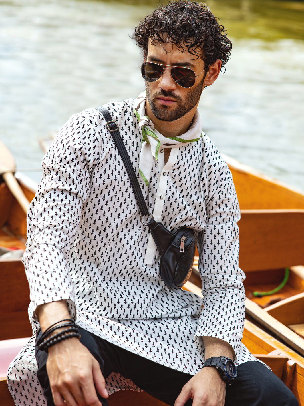 White Cotton Kurta - AL-K-1134B - Almirah Online