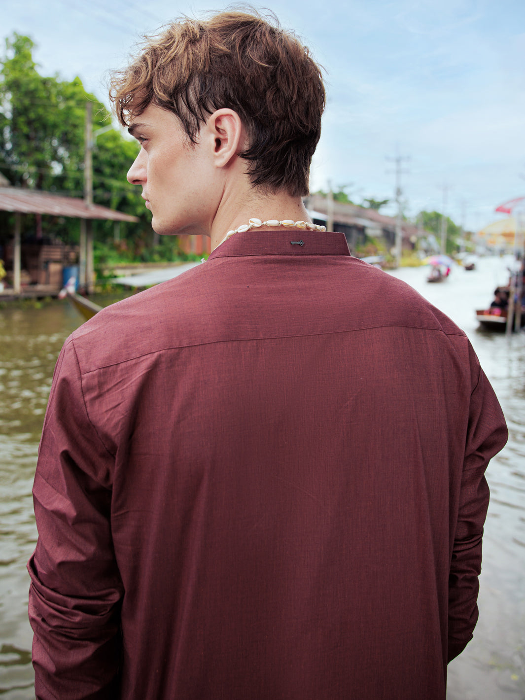 Rust Red Cotton Kurta - AL-K-1139D - Almirah Online