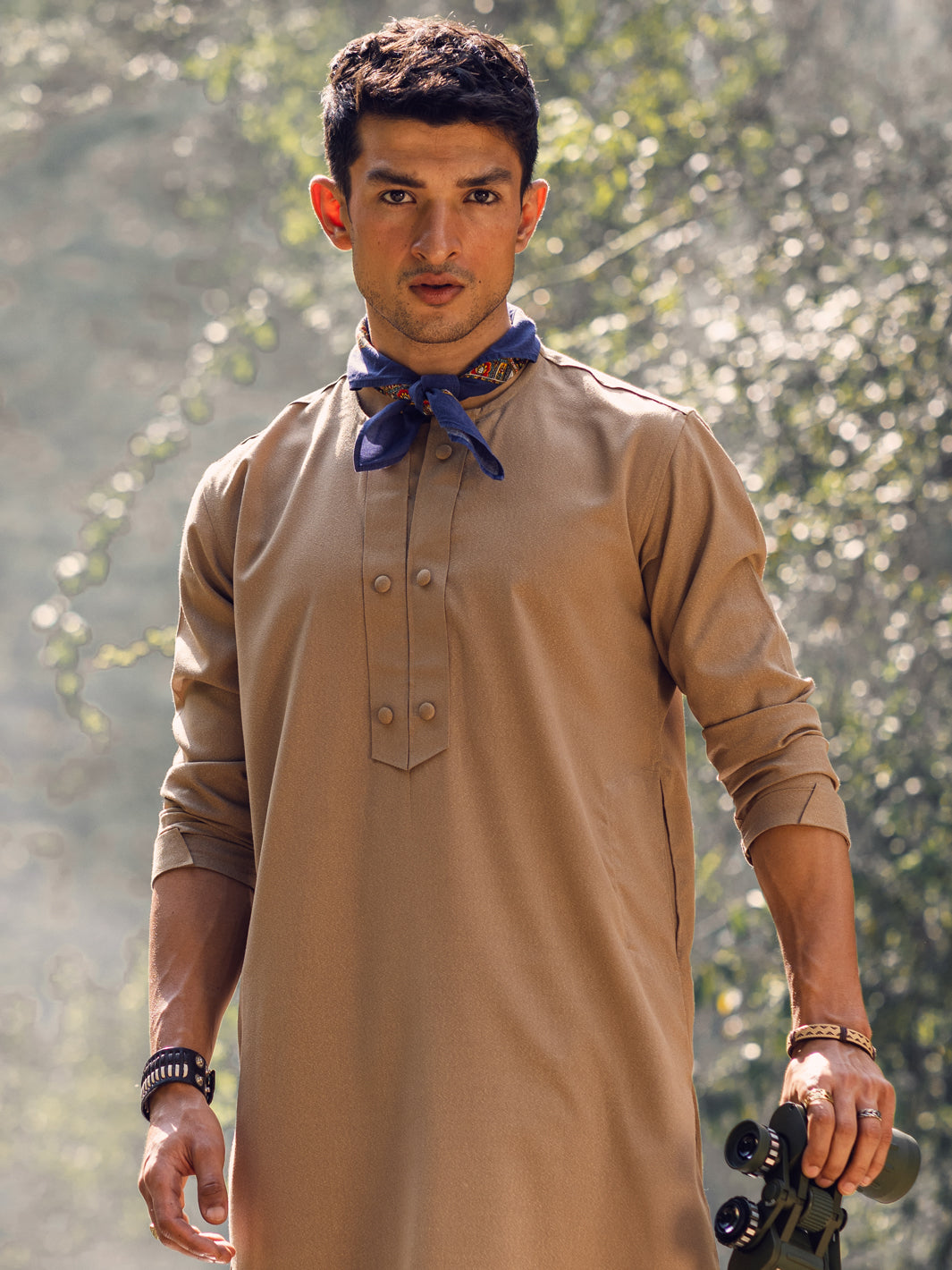 Sand Brown Blended Kurta - AL-K-1143B