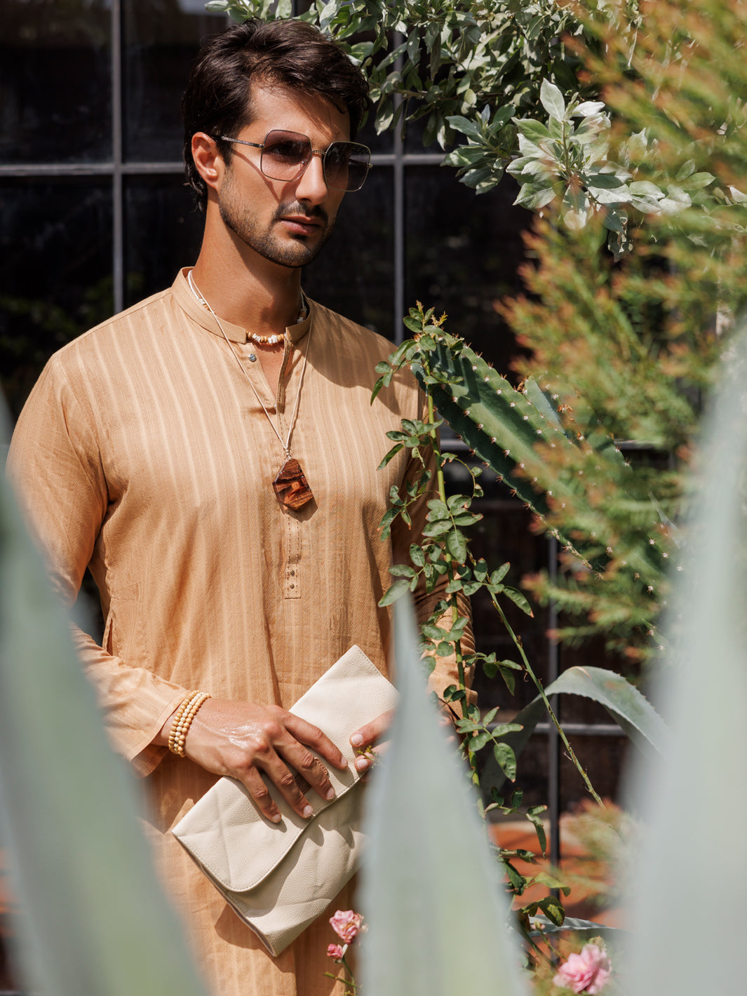 Beige Cotton Kurta - AL-K-1144A - Almirah Online