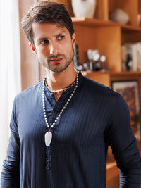Midnight Blue Cotton Kurta - AL-K-1144B