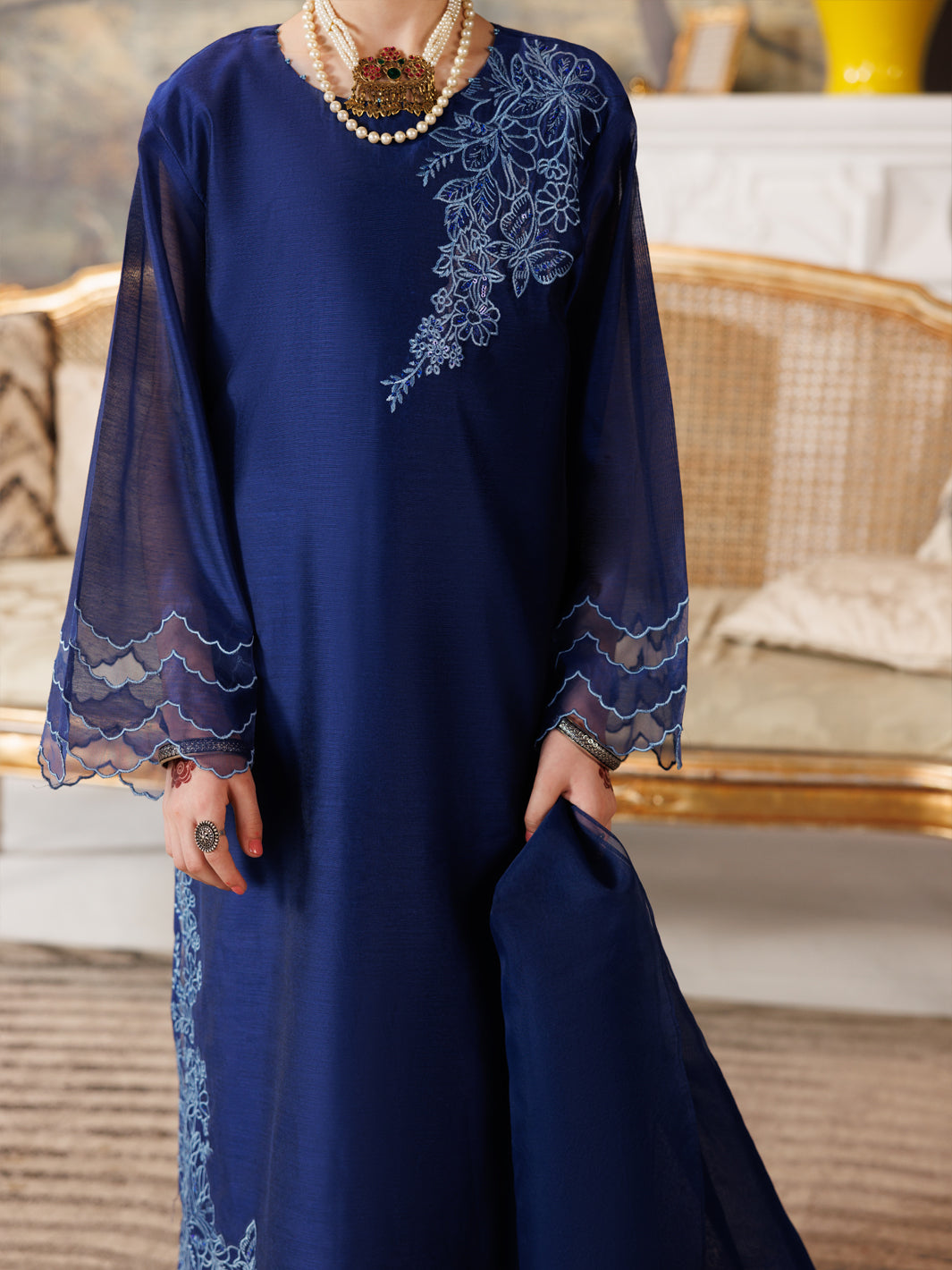 Blue Formal 3Pc Stitched - ALT-3PS-LS-1167