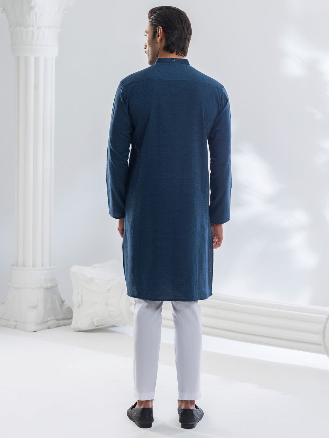 Blue Cotton Kurta - AL-K-1176A
