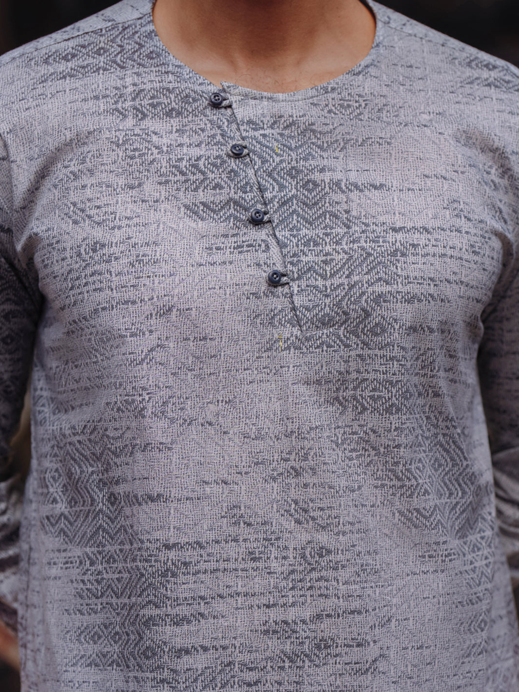 Grey Cotton Kurta - AL-K-1186