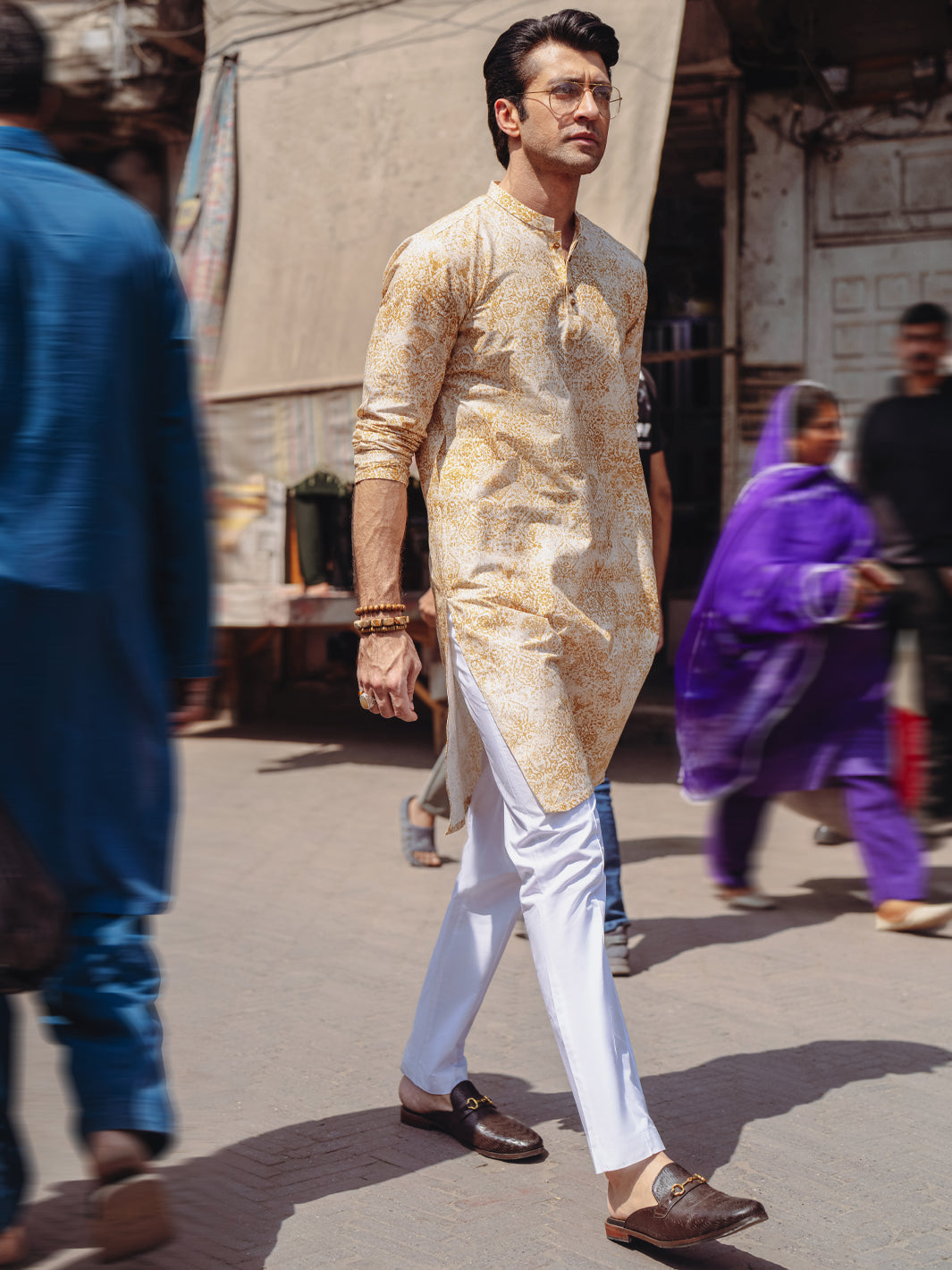 Mustard Cotton Kurta - AL-K-1187