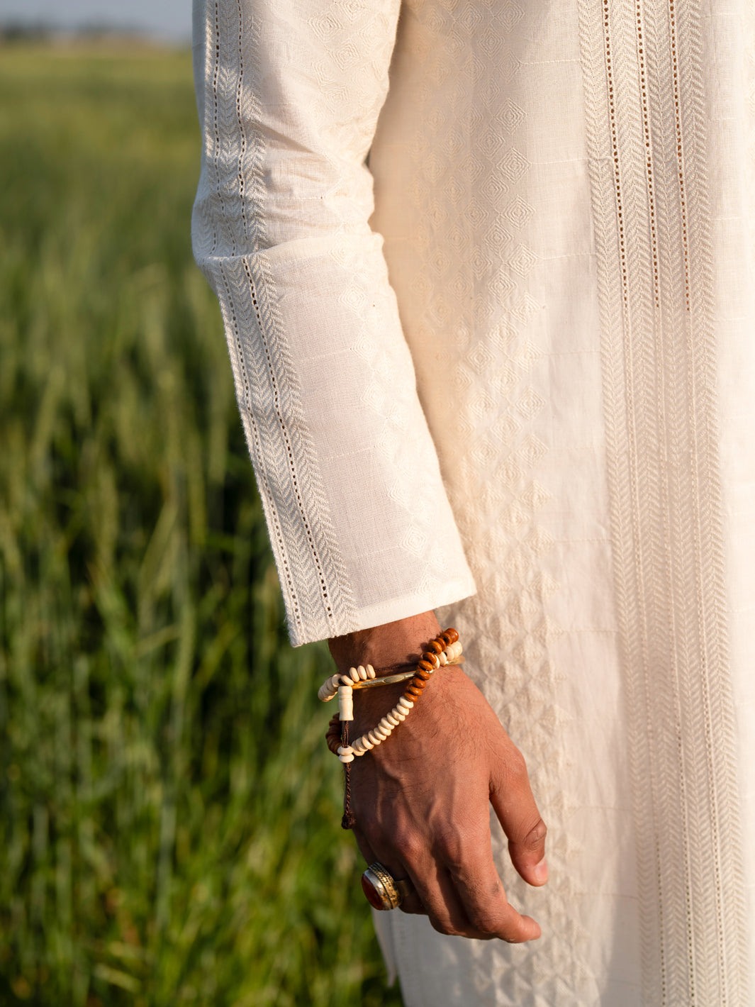 Cream Cotton Kurta - AL-K-1255B