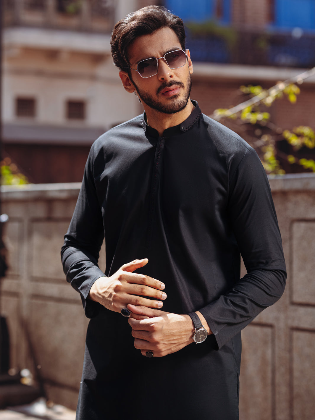 Black Cotton Kurta - AL-K-1264B