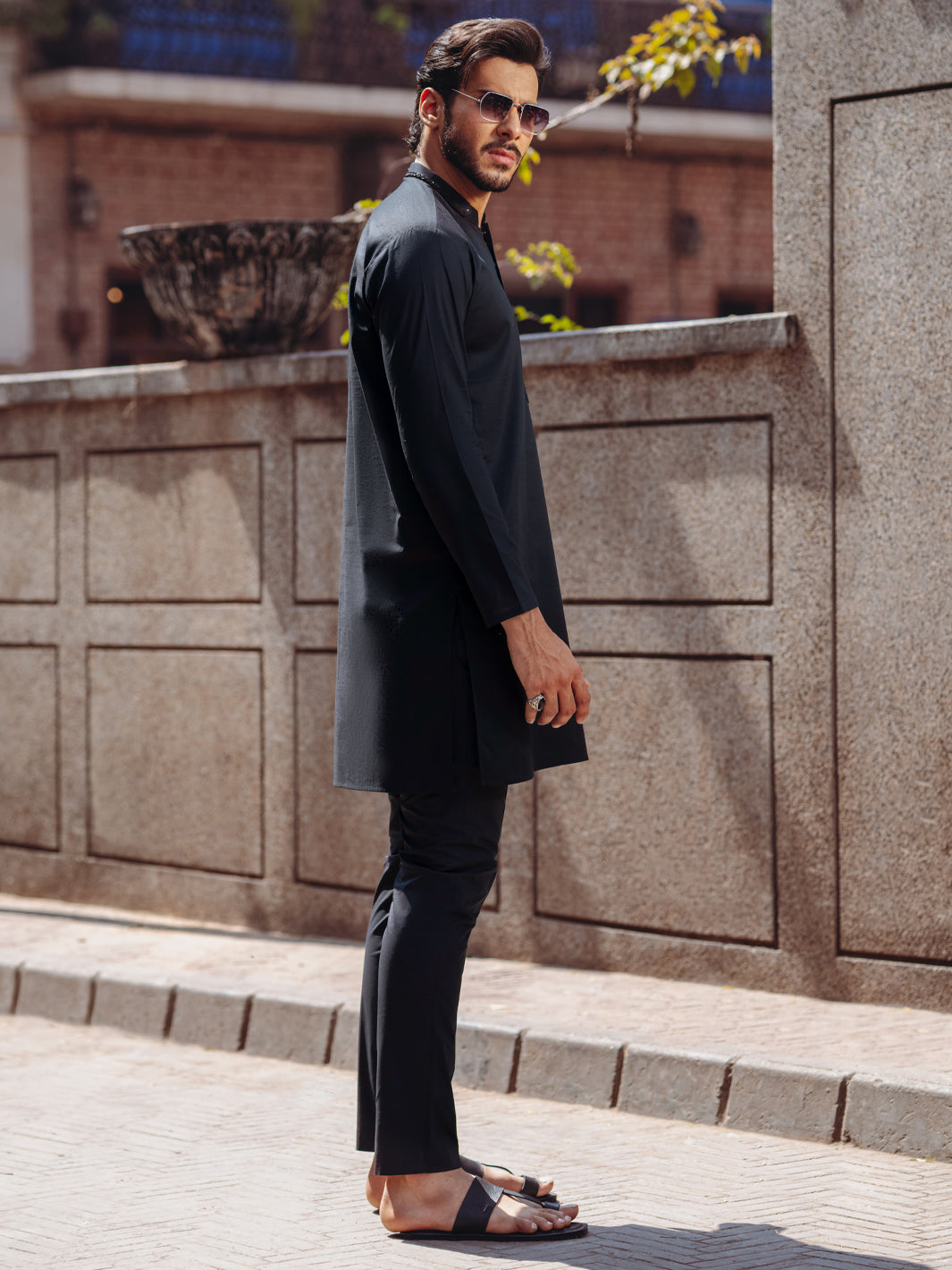 Black Cotton Kurta - AL-K-1264B