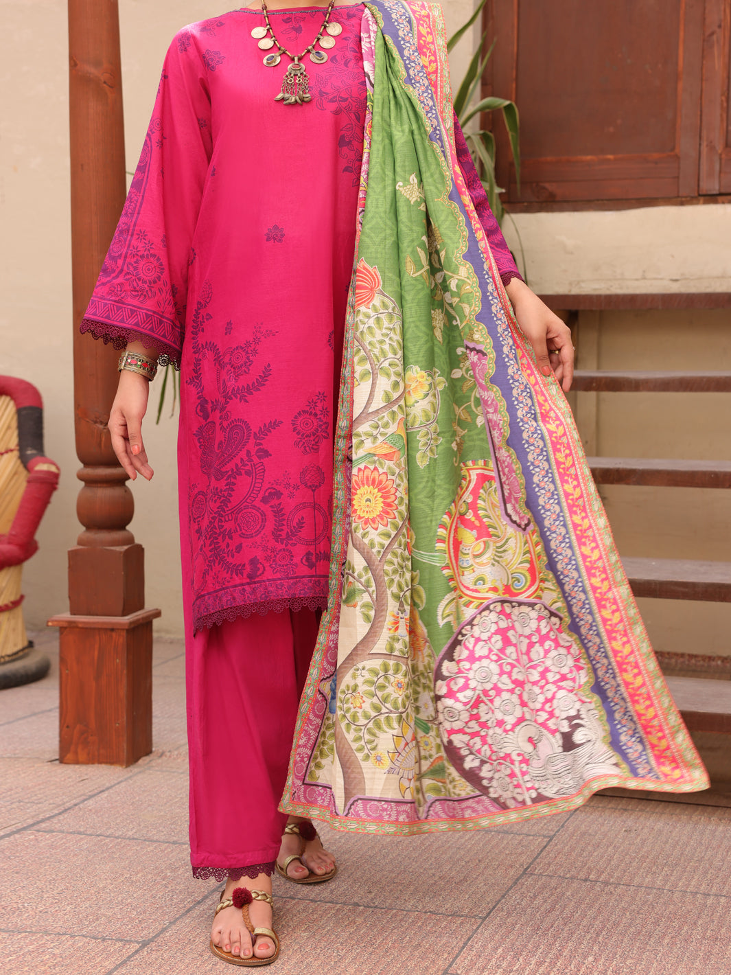 Fuchsia Lawn 3 Piece Stitched - ALP-3PS-1607