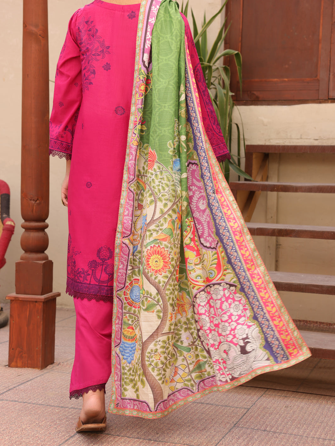Fuchsia Lawn 3 Piece Stitched - ALP-3PS-1607