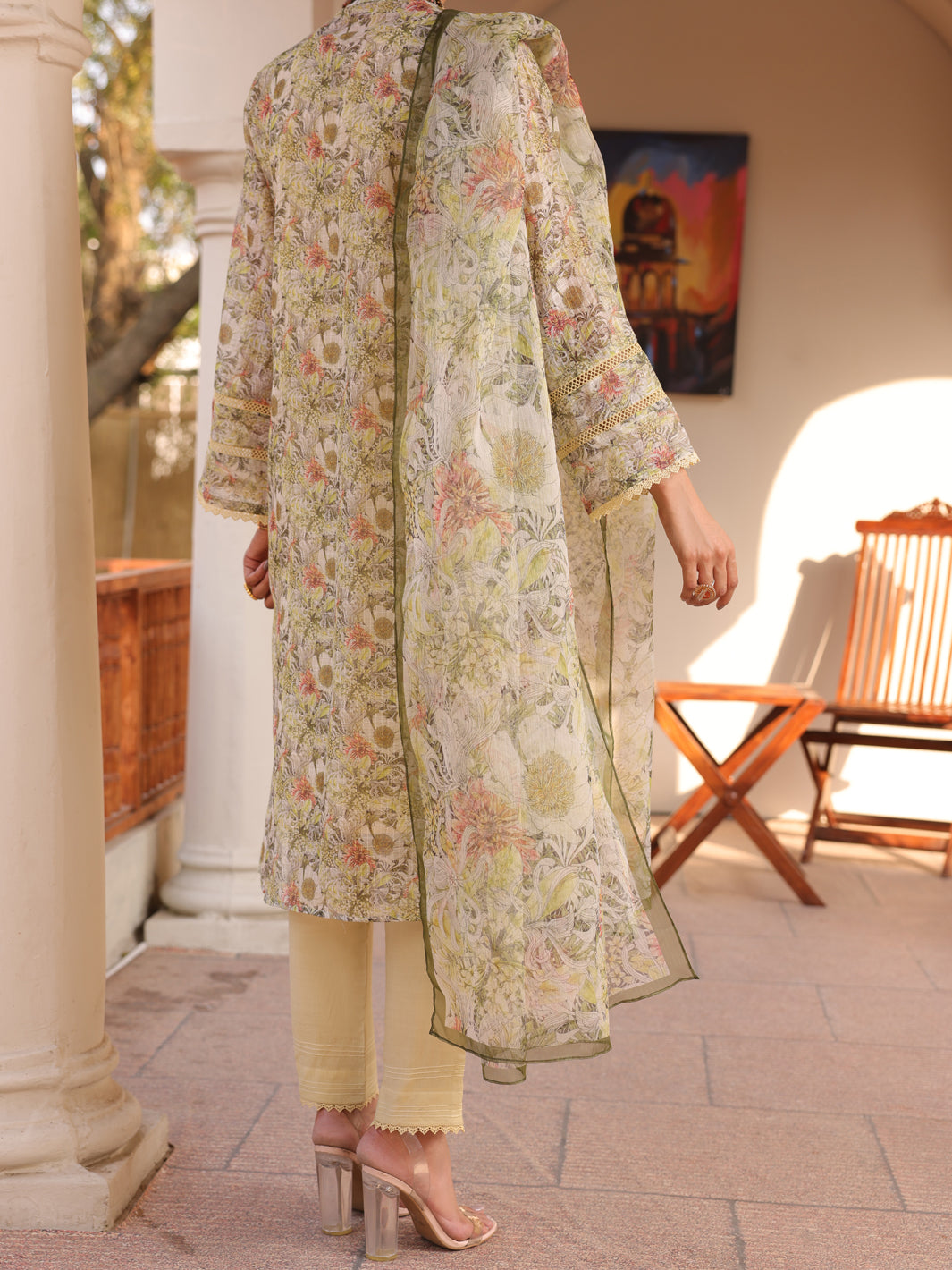 Beige Poly Slub 3 Piece Stitched - ALP-3PS-1612