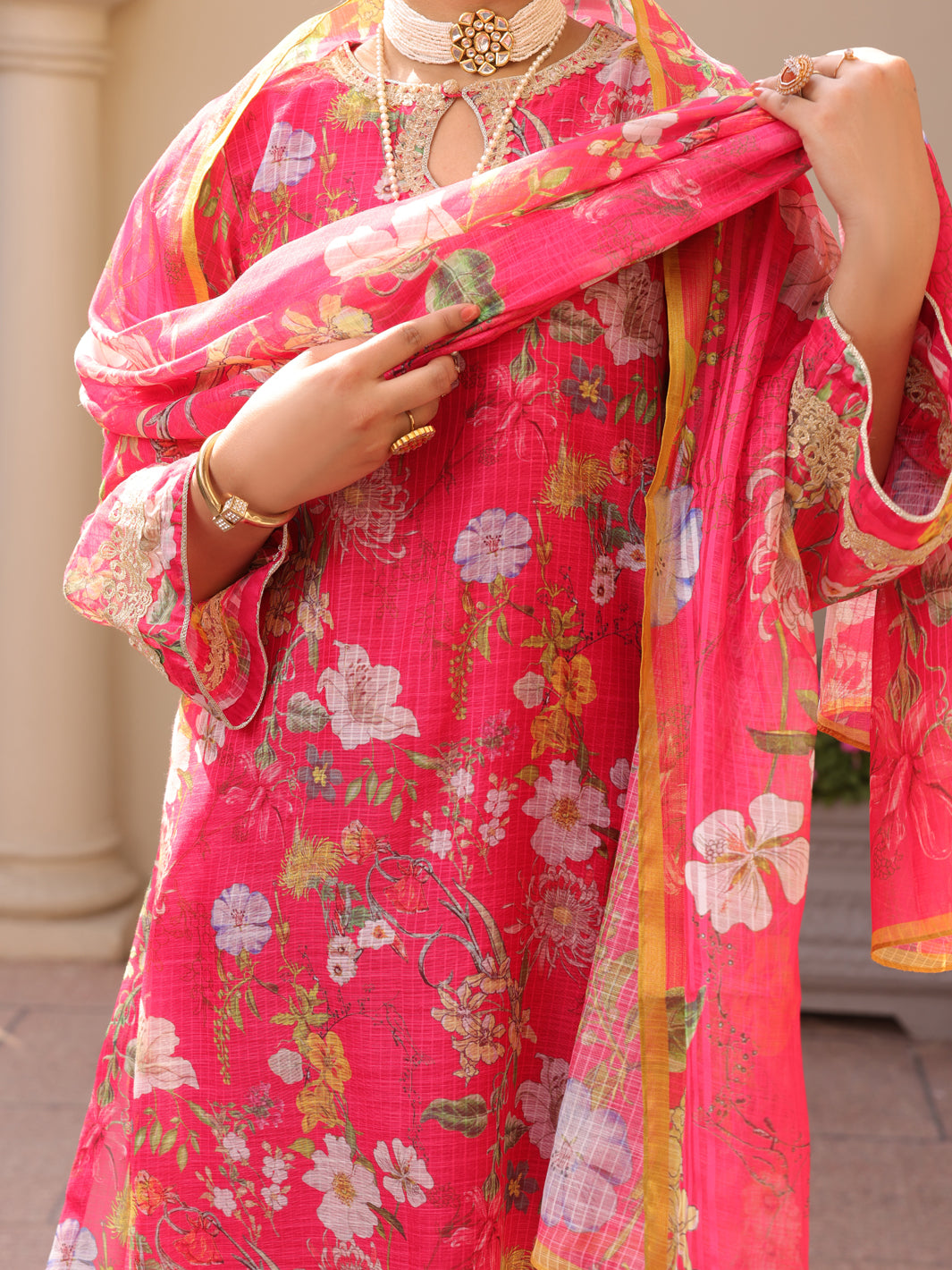 Fuchsia Poly Slub 3 Piece Unstitched - ALP-3PS-1613