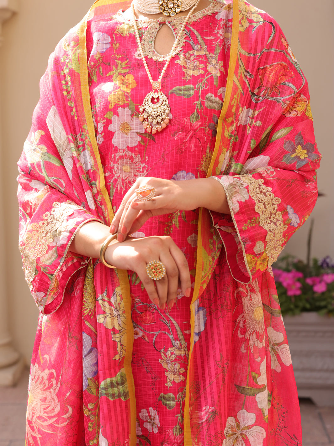Fuchsia Poly Slub 3 Piece Unstitched - ALP-3PS-1613