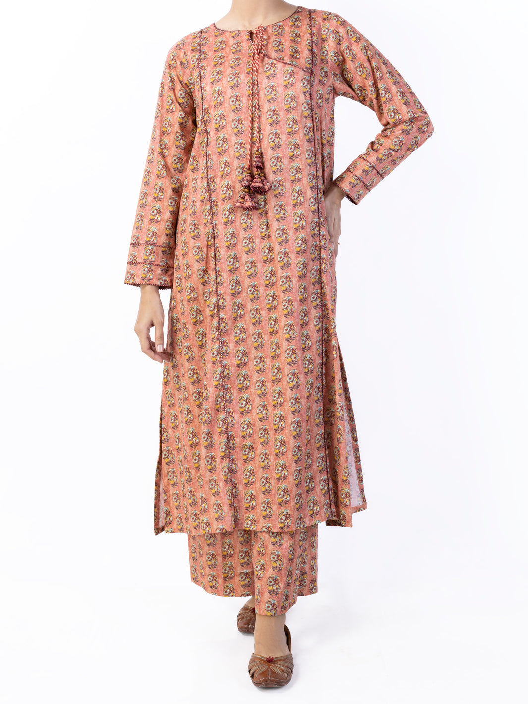 Peach Lawn 2 Piece Unstitched - ALP-2PS-1740 - Almirah Online