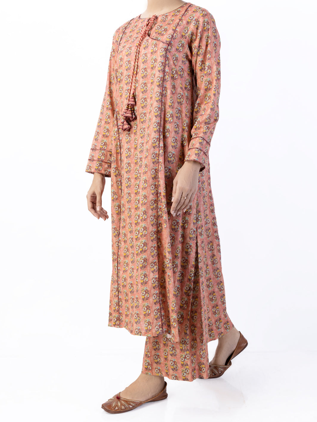 Peach Lawn 2 Piece Unstitched - ALP-2PS-1740 - Almirah Online