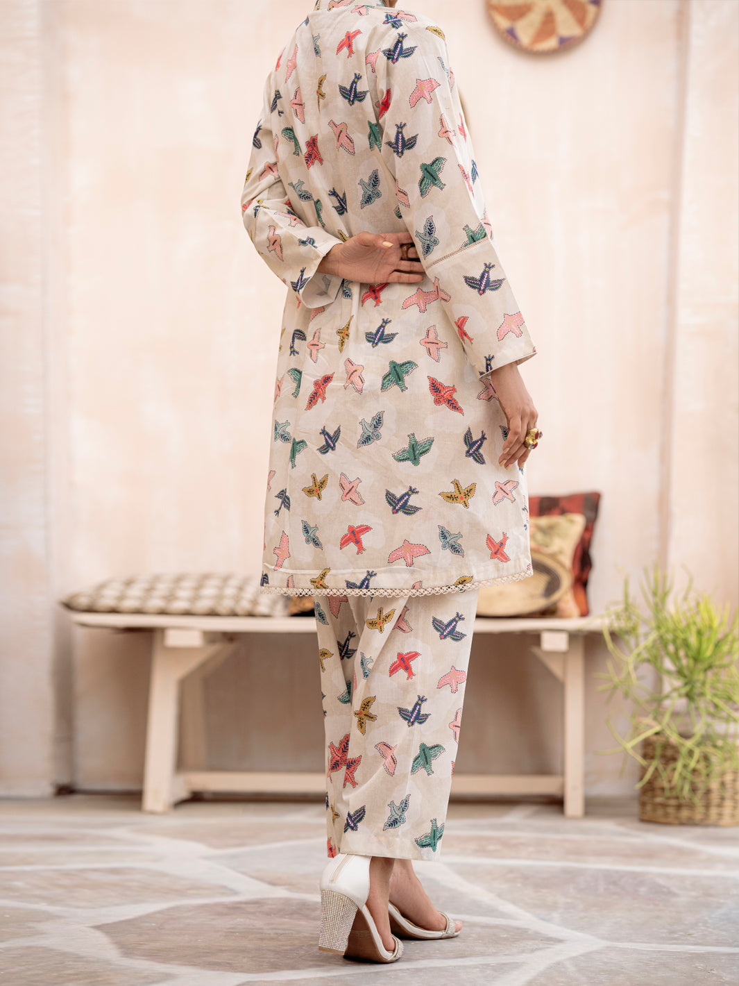 White Cambric 2Pc Unstitched - ALP-2PS-1691