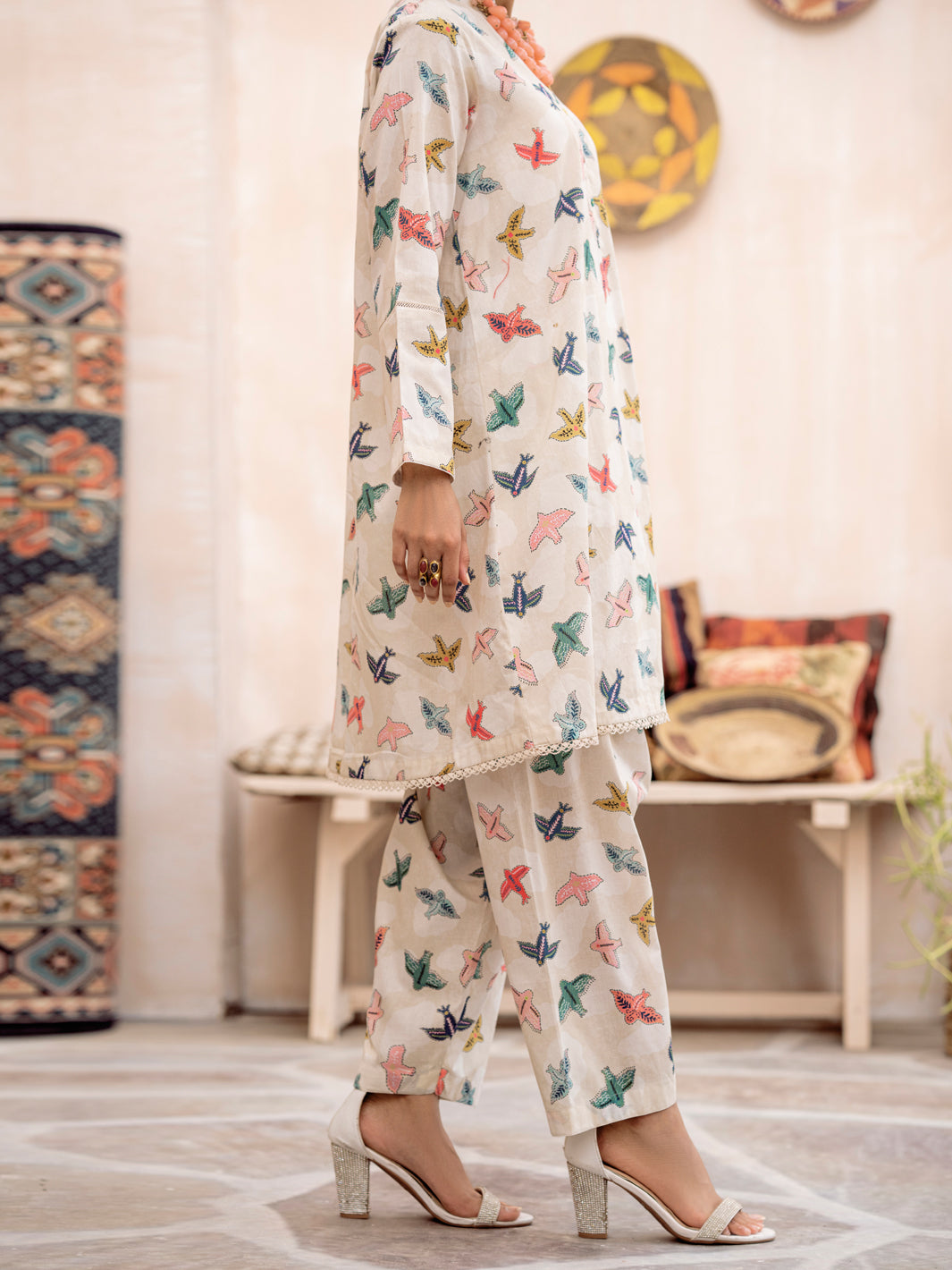 White Cambric 2Pc Unstitched - ALP-2PS-1691