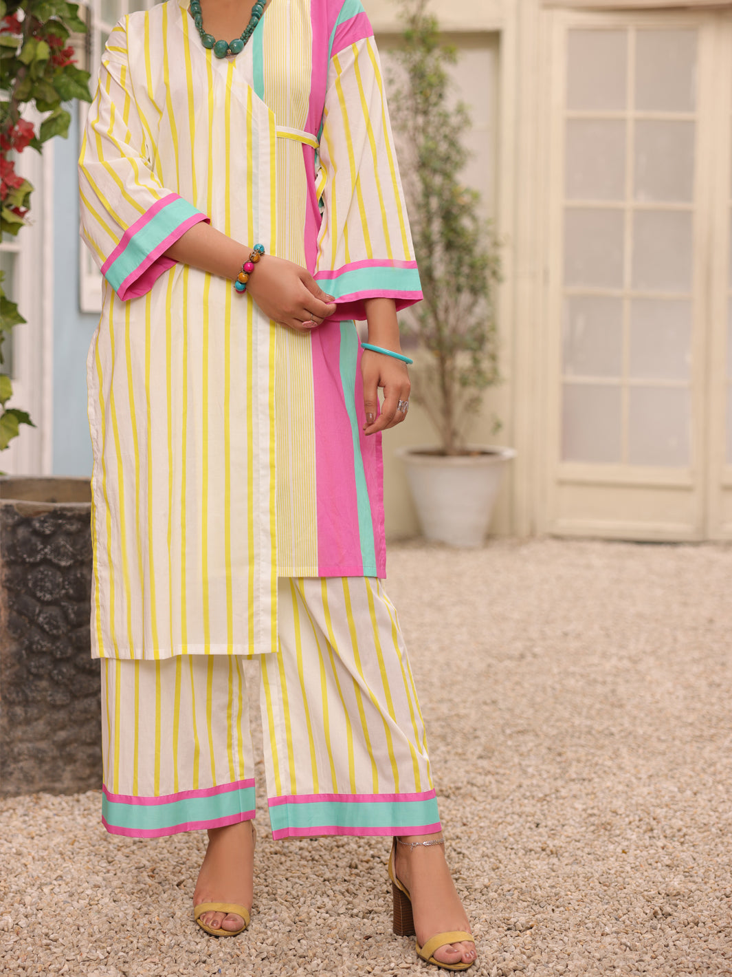 Yellow Cambric 2Pc Stitched - ALP-2PS-LKS-1693