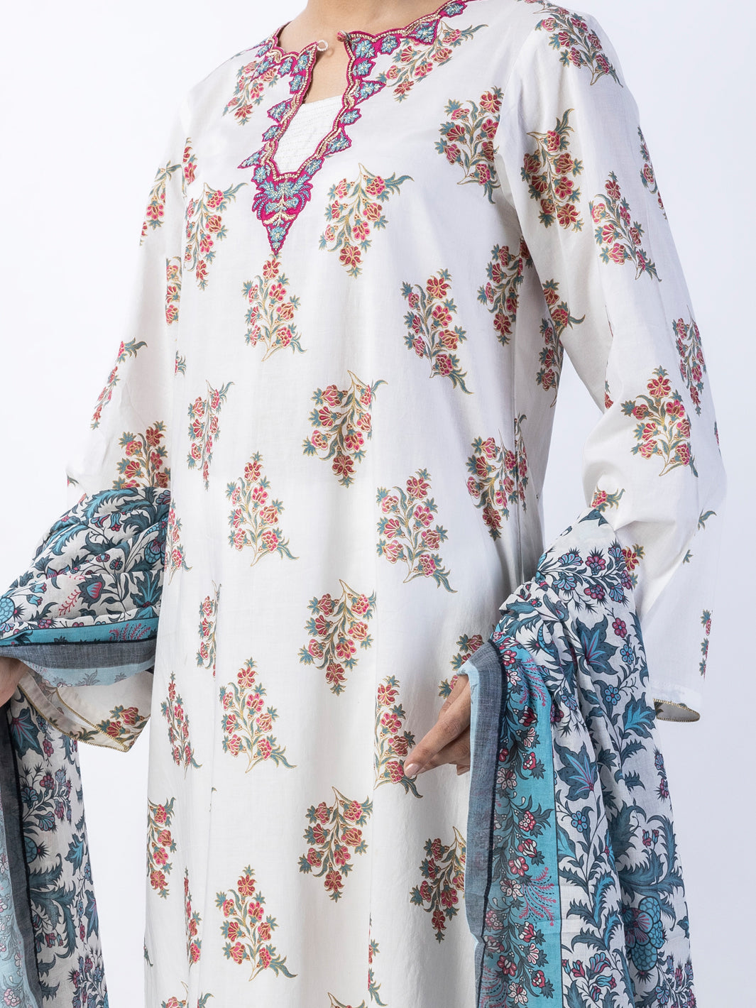 Off White Lawn 3Pc Unstitched - ALP-3PS-1720
