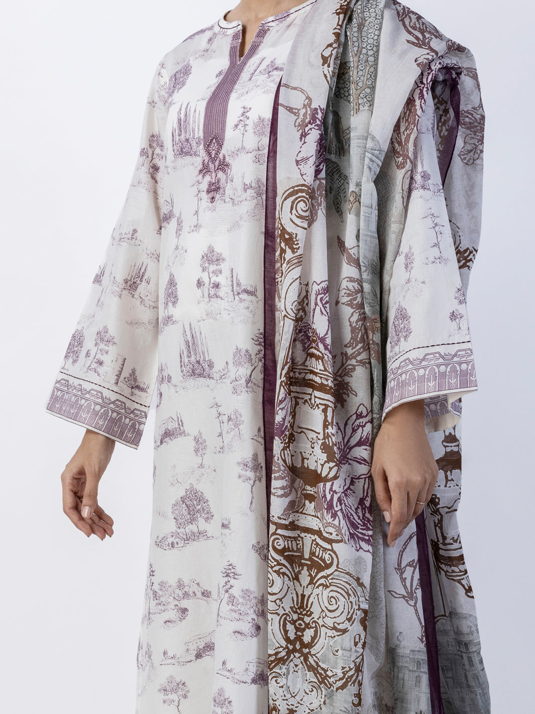 Ivory Lawn 3Pc Stitched - ALP-3PS-1722