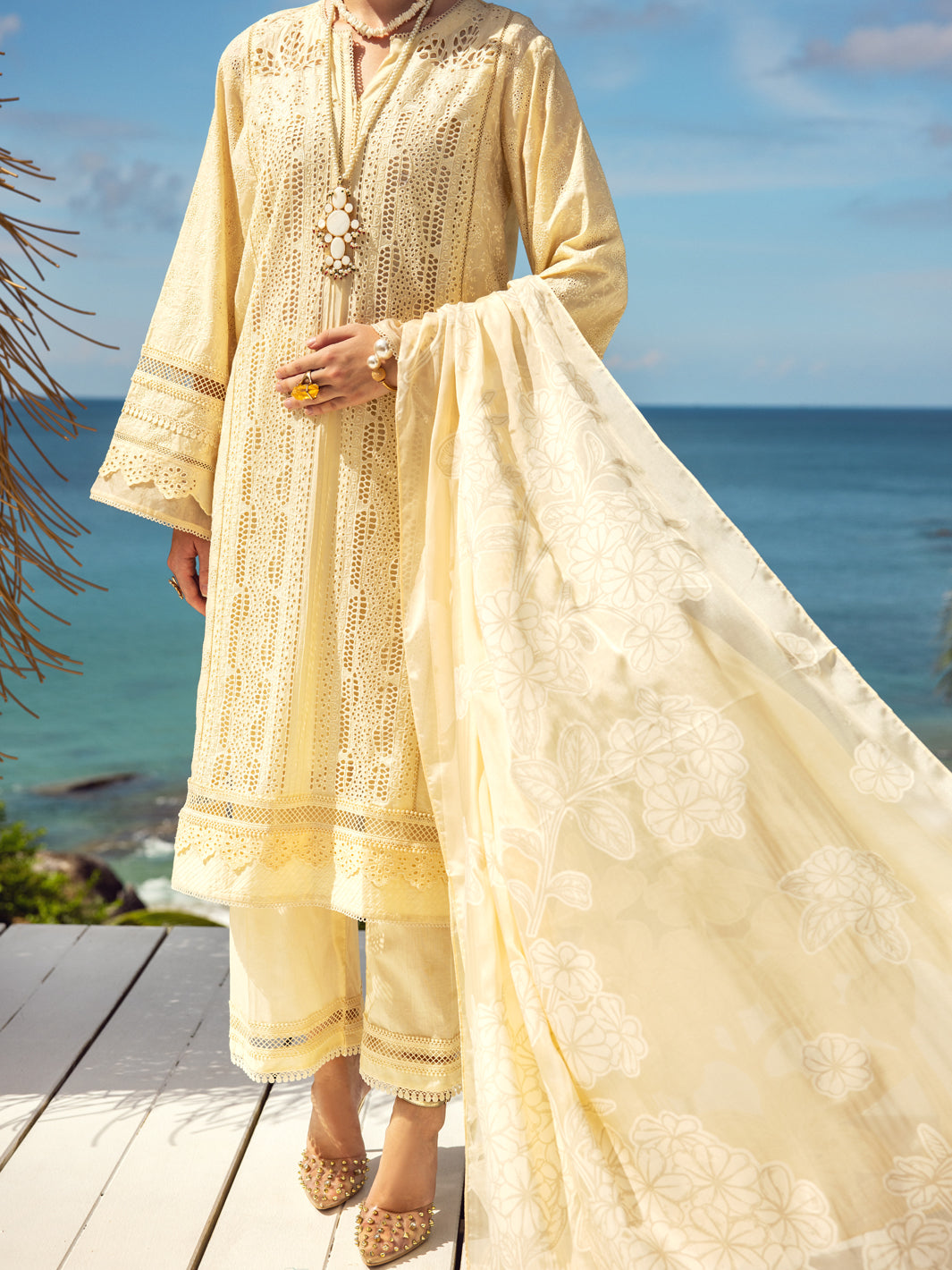 Off White Dyed Lawn 3 Piece Unstitched - ALP-3PS-1727