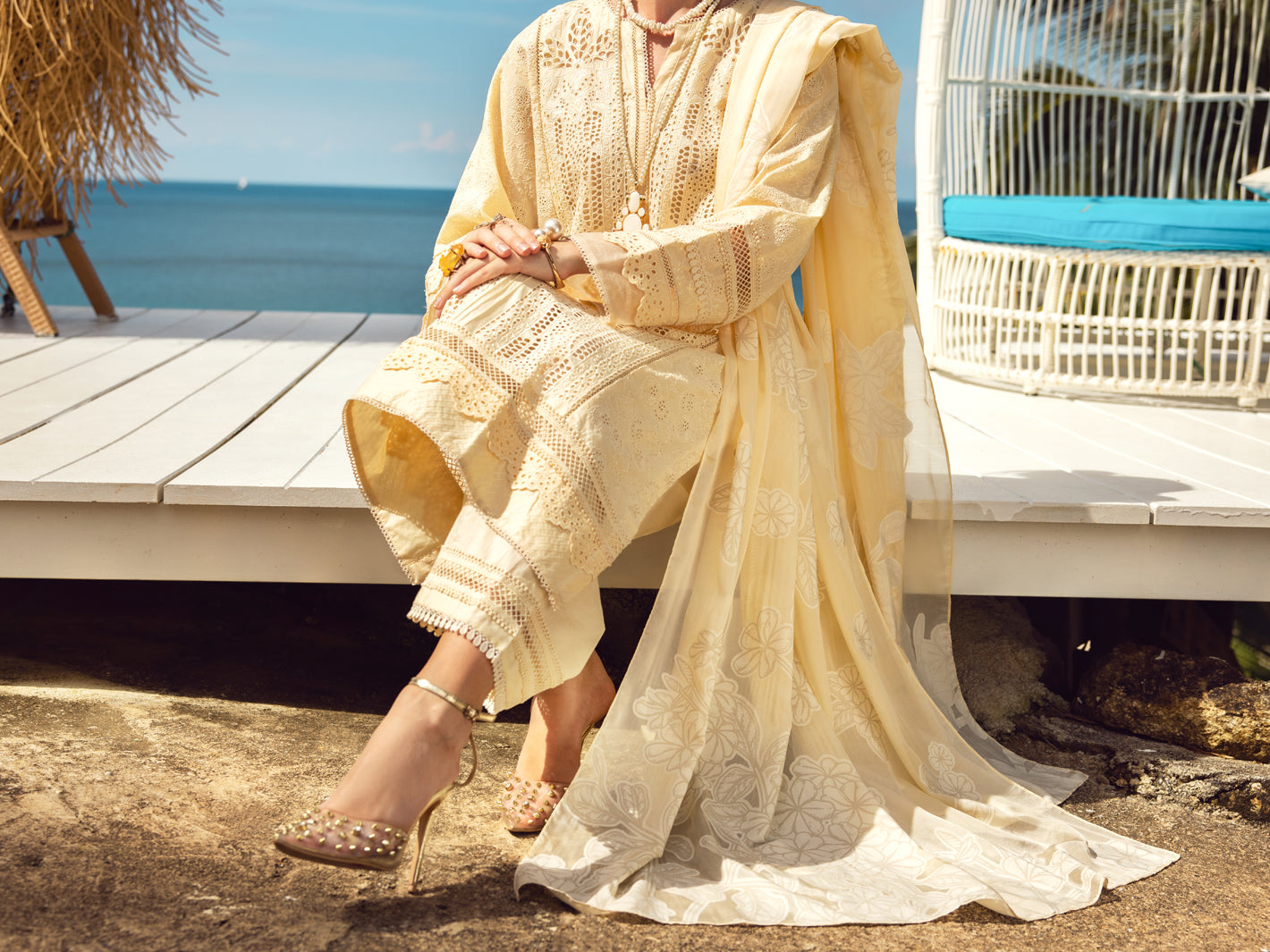 Off White Dyed Lawn 3 Piece Unstitched - ALP-3PS-1727