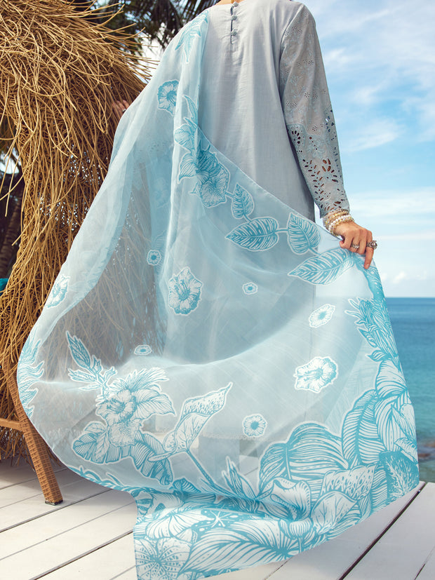 Sky Blue Dyed Lawn 3 Piece Stitched - ALP-3PS-1728