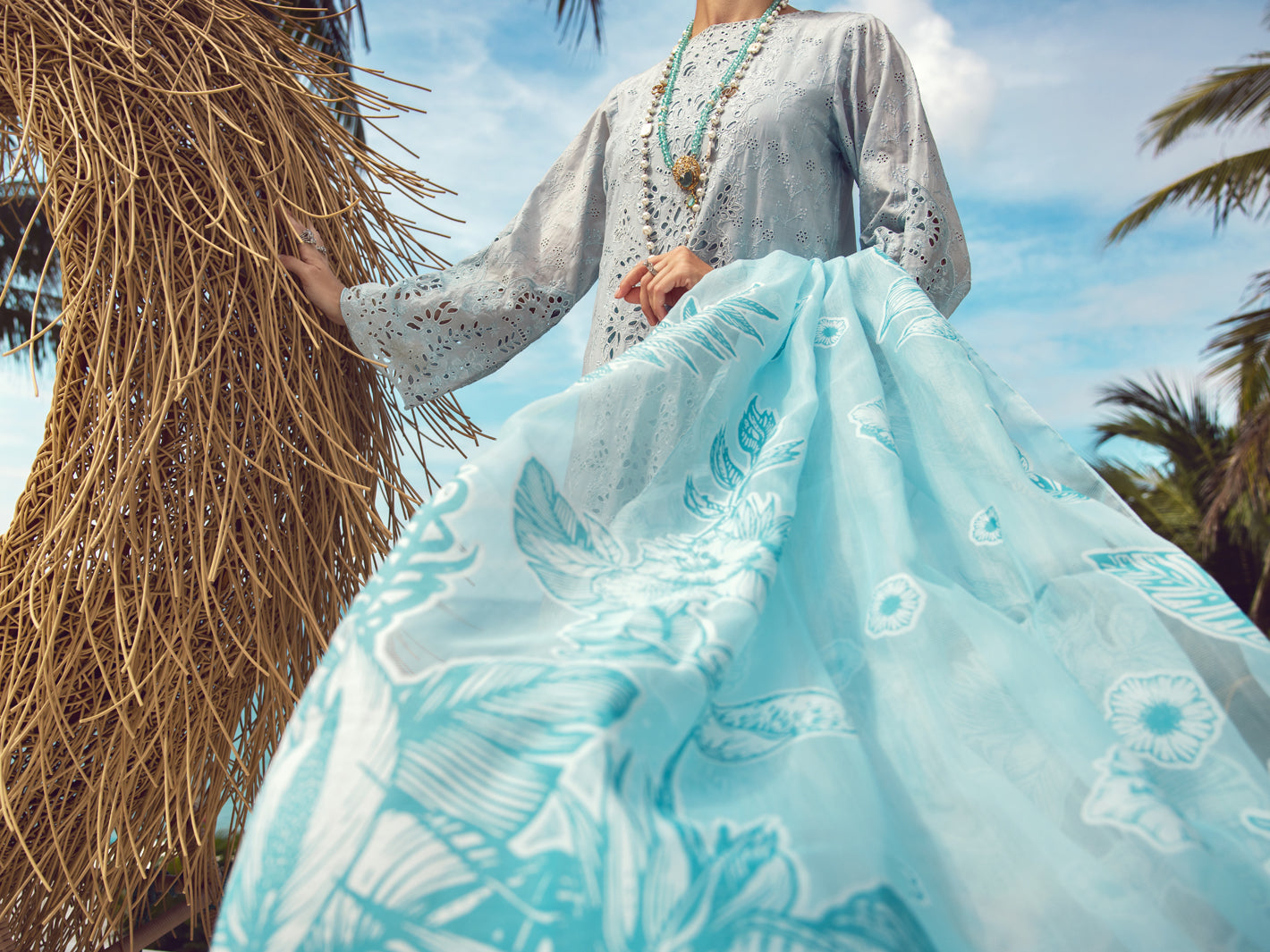 Sky Blue Dyed Lawn 3Pc Unstitched - ALP-3PS-1728