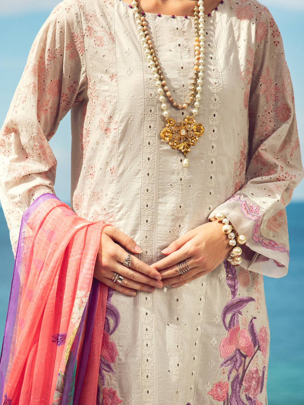 Light Grey Dyed Lawn 3 Piece Unstitched - ALP-3PS-1729