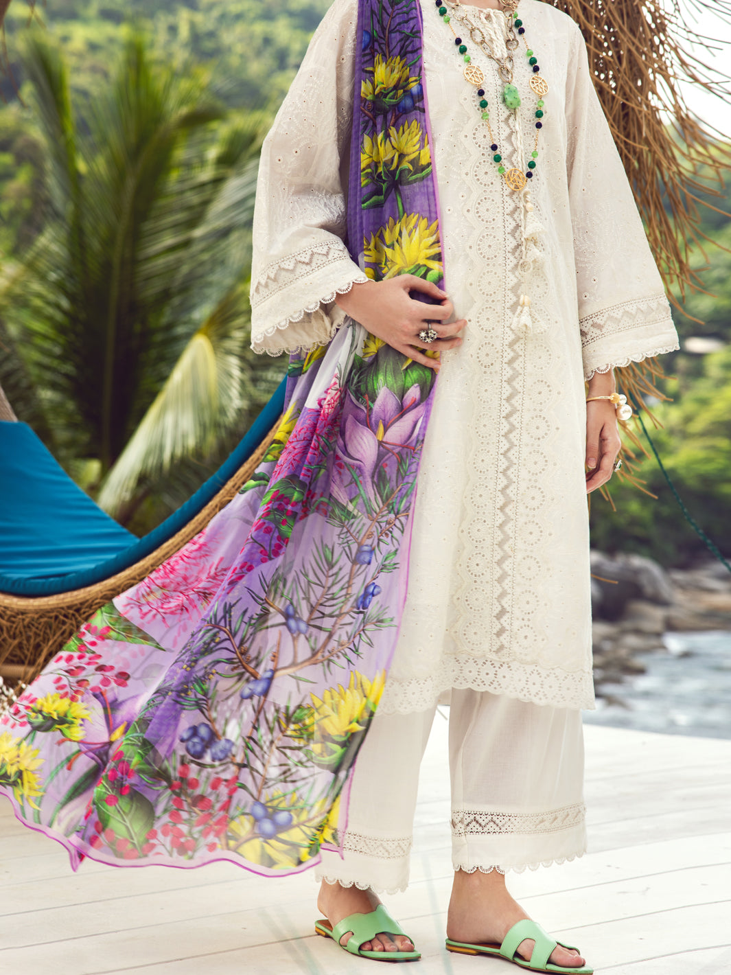 White Dyed Lawn 3Pc Unstitched - ALP-3PS-1730