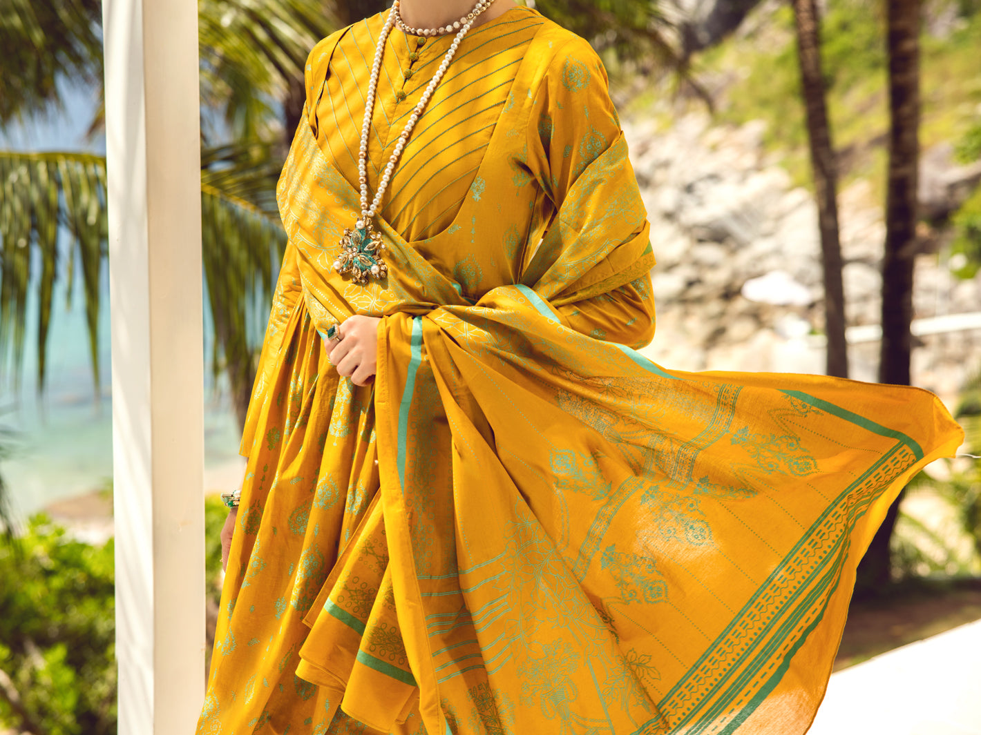 Mustard Lawn 3Pc Unstitched - ALP-3PS-1735