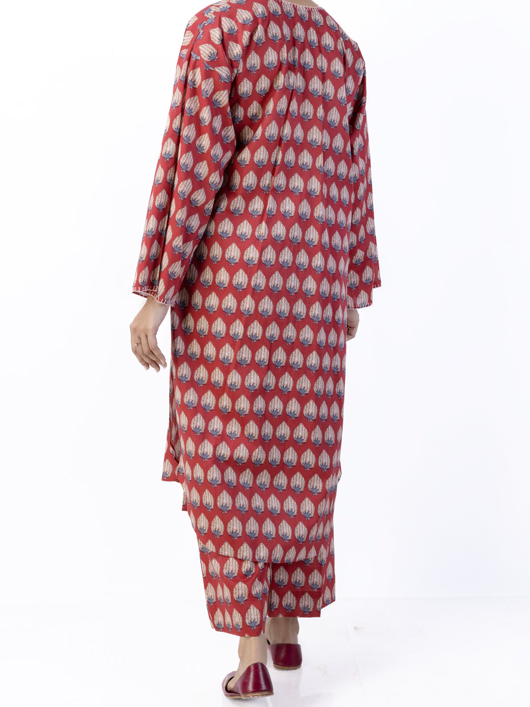 Red Lawn 2 Piece Unstitched - ALP-2PS-1737 - Almirah Online
