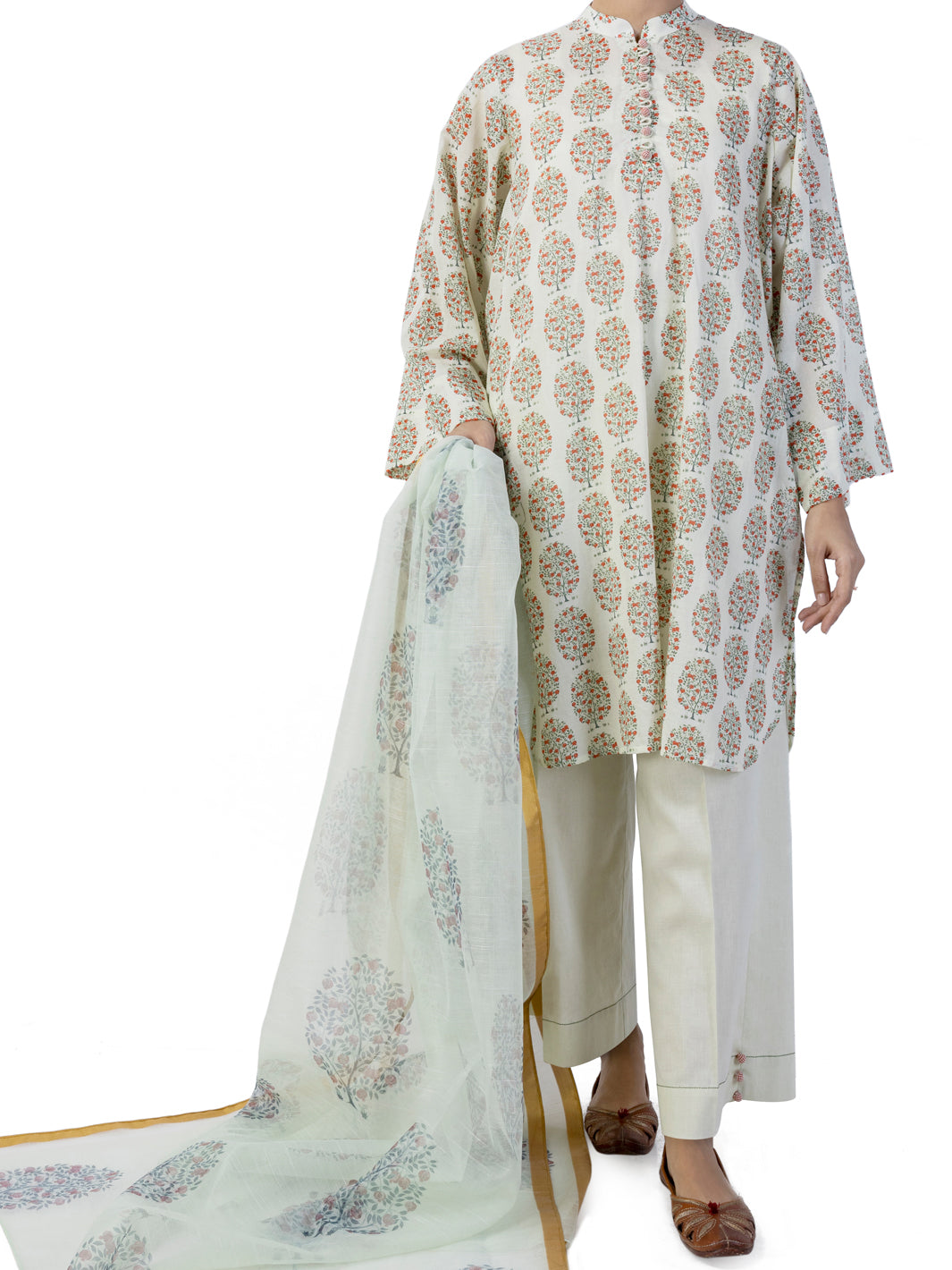 Pista Green Lawn 2 Piece Unstitched - ALP-2PS-1746 - Almirah Online