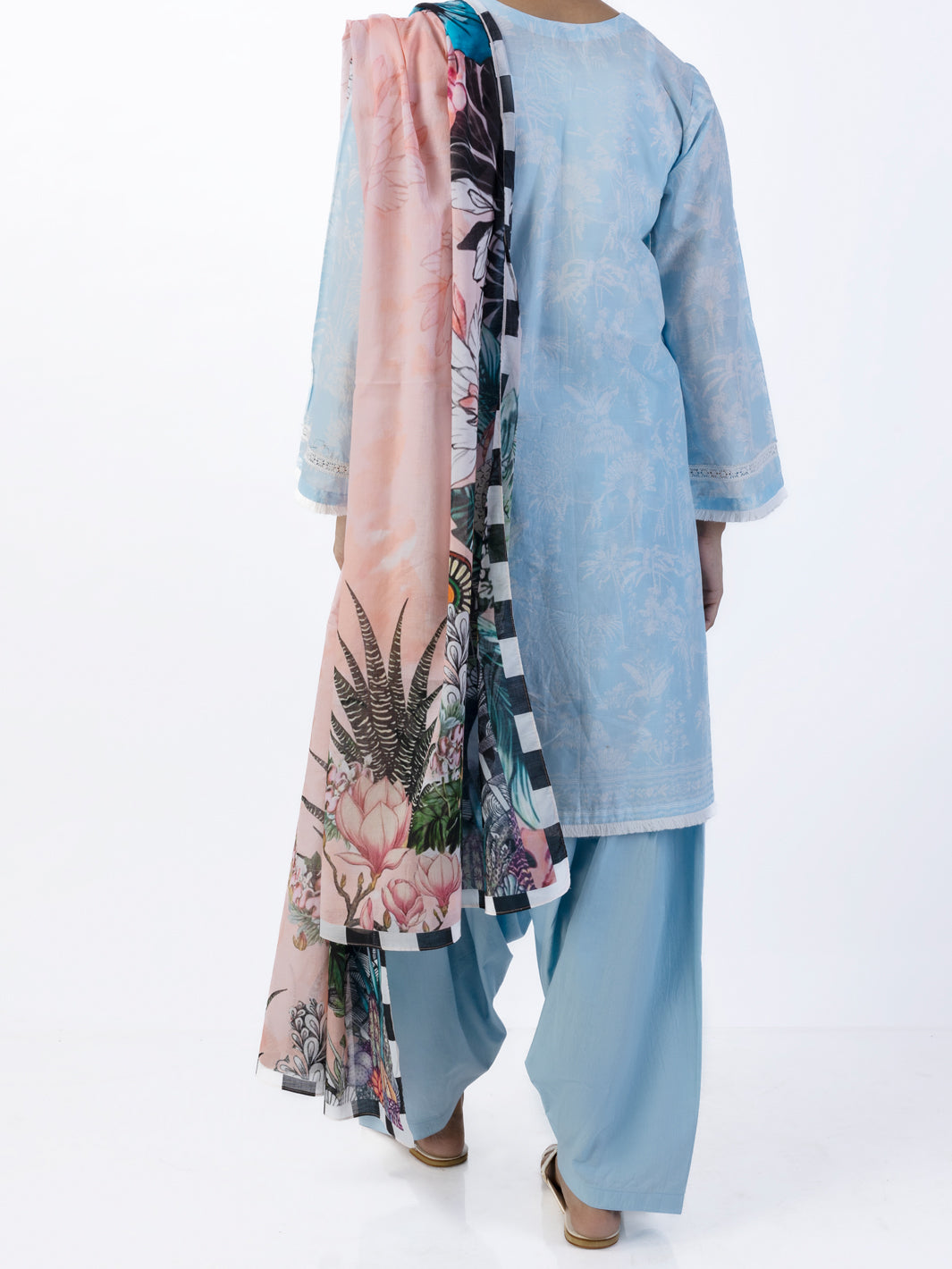 Sky Blue Lawn 3Pc Stitched - ALP-3PS-1749